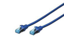 DIGITUS Patchkabel RJ45 SF/UTP Cat5e 1.00m blau Hebelschutz Polybeutel