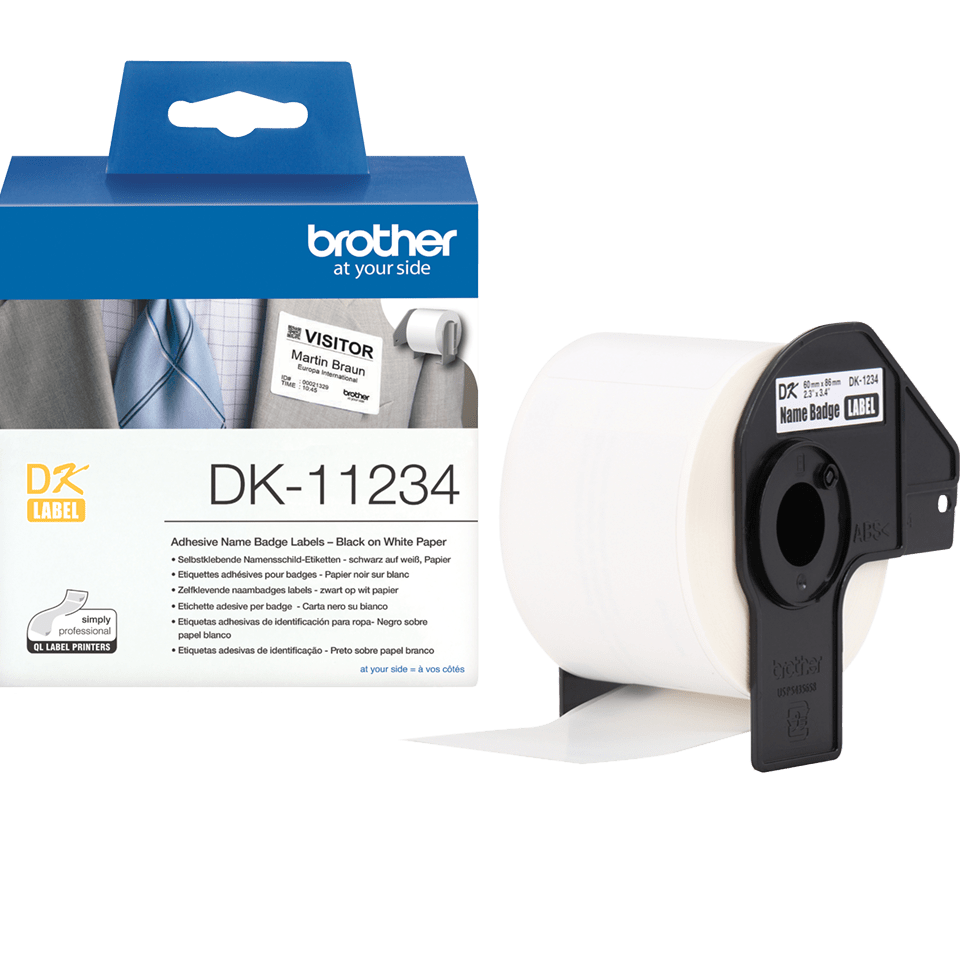 DK-11234 NAME BADGE LABELS 260 ST/ROLL 60X86 F/ QL-SERIES