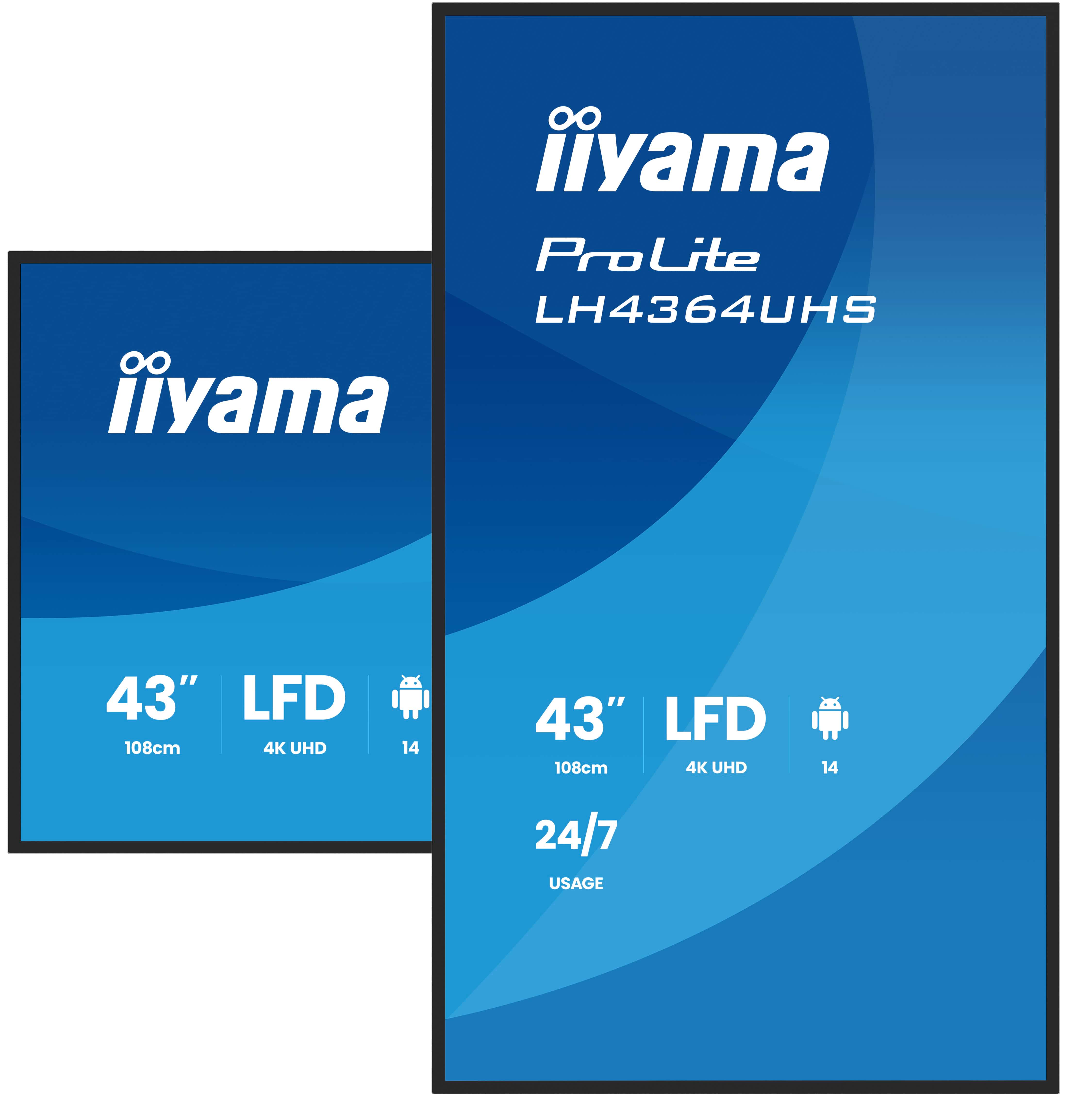 IIYAMA 108cm (43) LH4364UHS-B1AG 16:9 2xHDMI+USB-C IPS