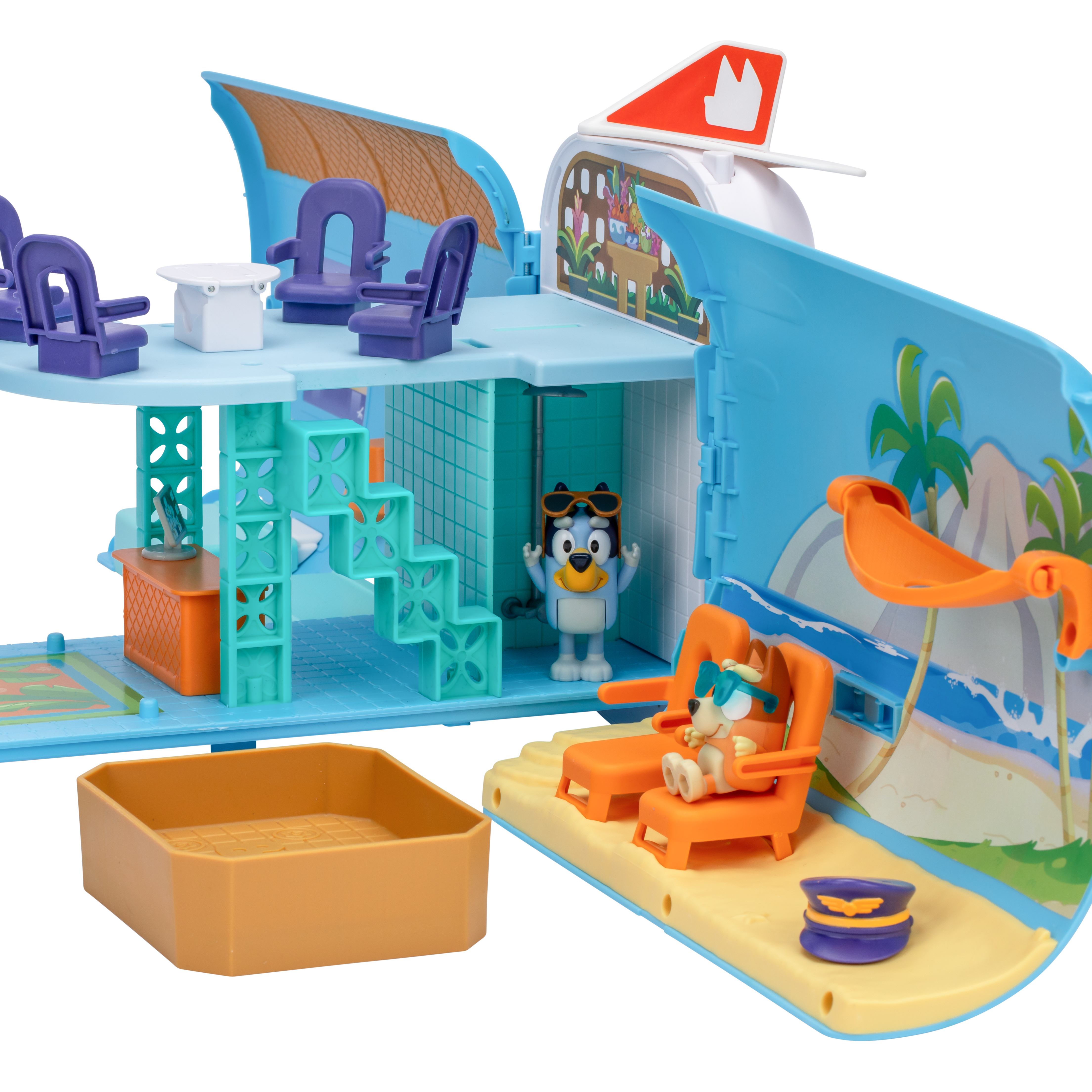 Bluey - 3-in-1 Airplane Spielset, Spielfahrzeug