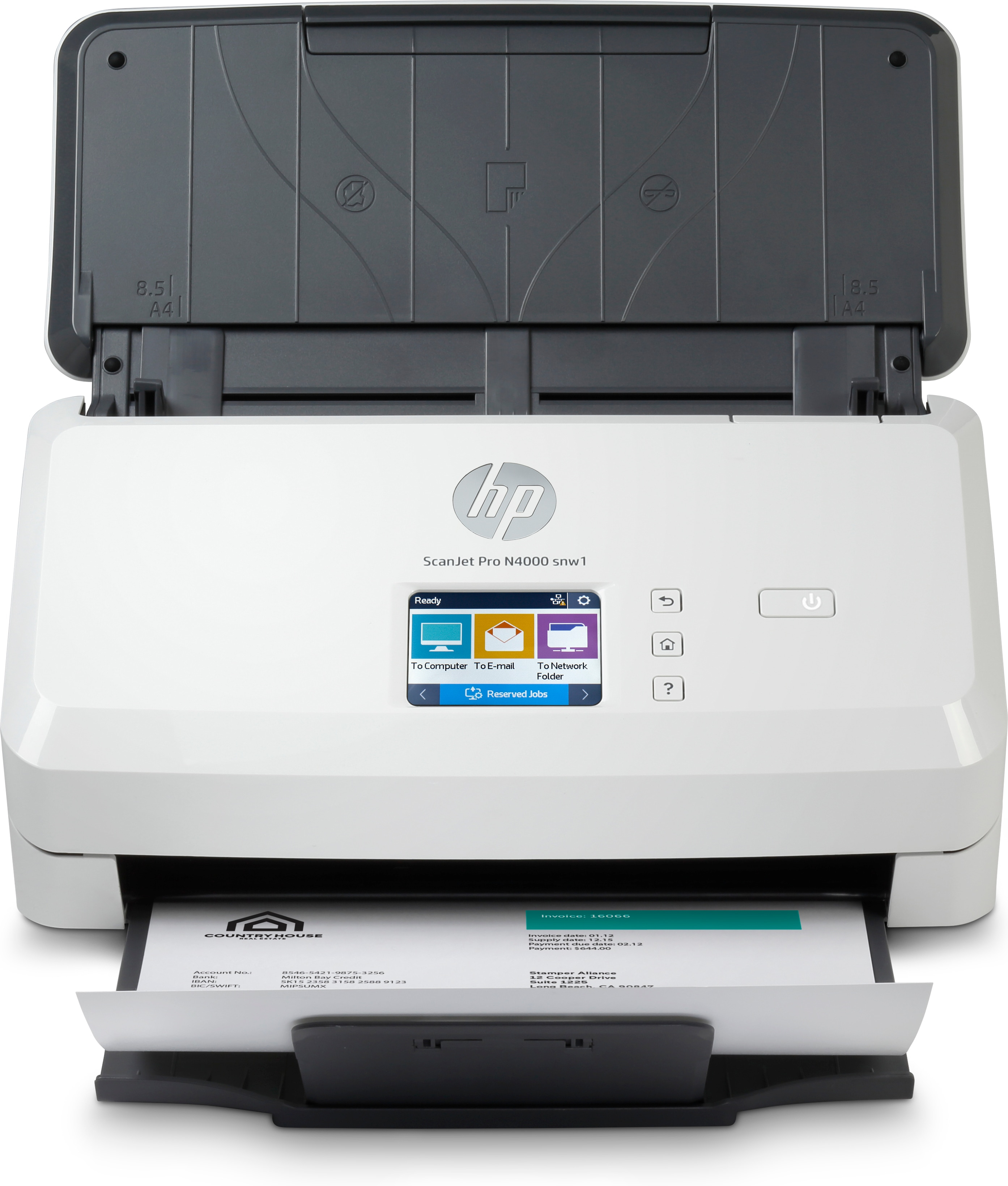 HP Scanjet Pro N4000 snw1 Sheet-feed Document scanner CMOS CIS Duplex 216x3100mm 600x600dpi 40ppm ADF 50sheets 4000scans LAN Wi-Fi