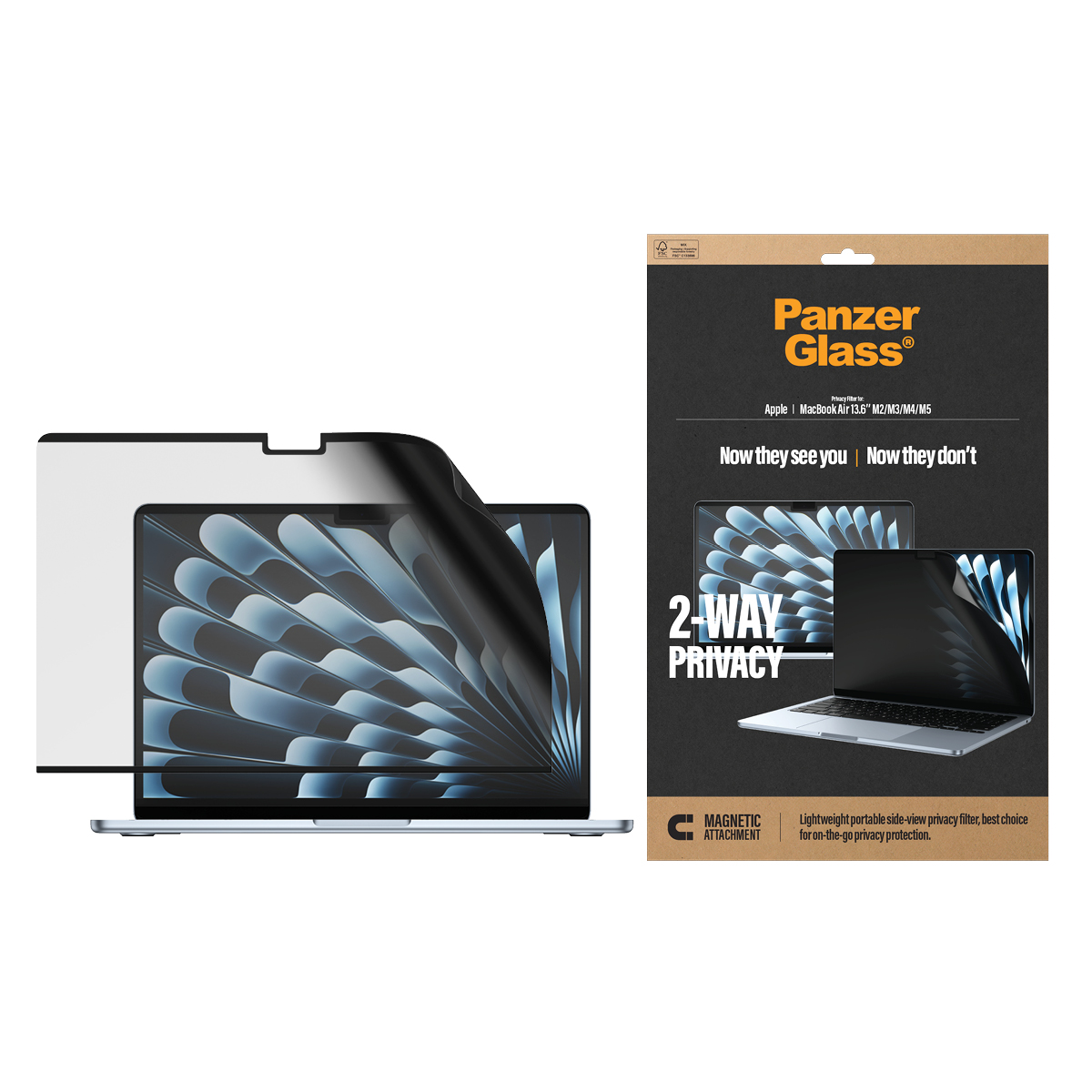 PANZERGLASS PRIV SCR PROTECTOR MACBOOK AIR 13.6IN