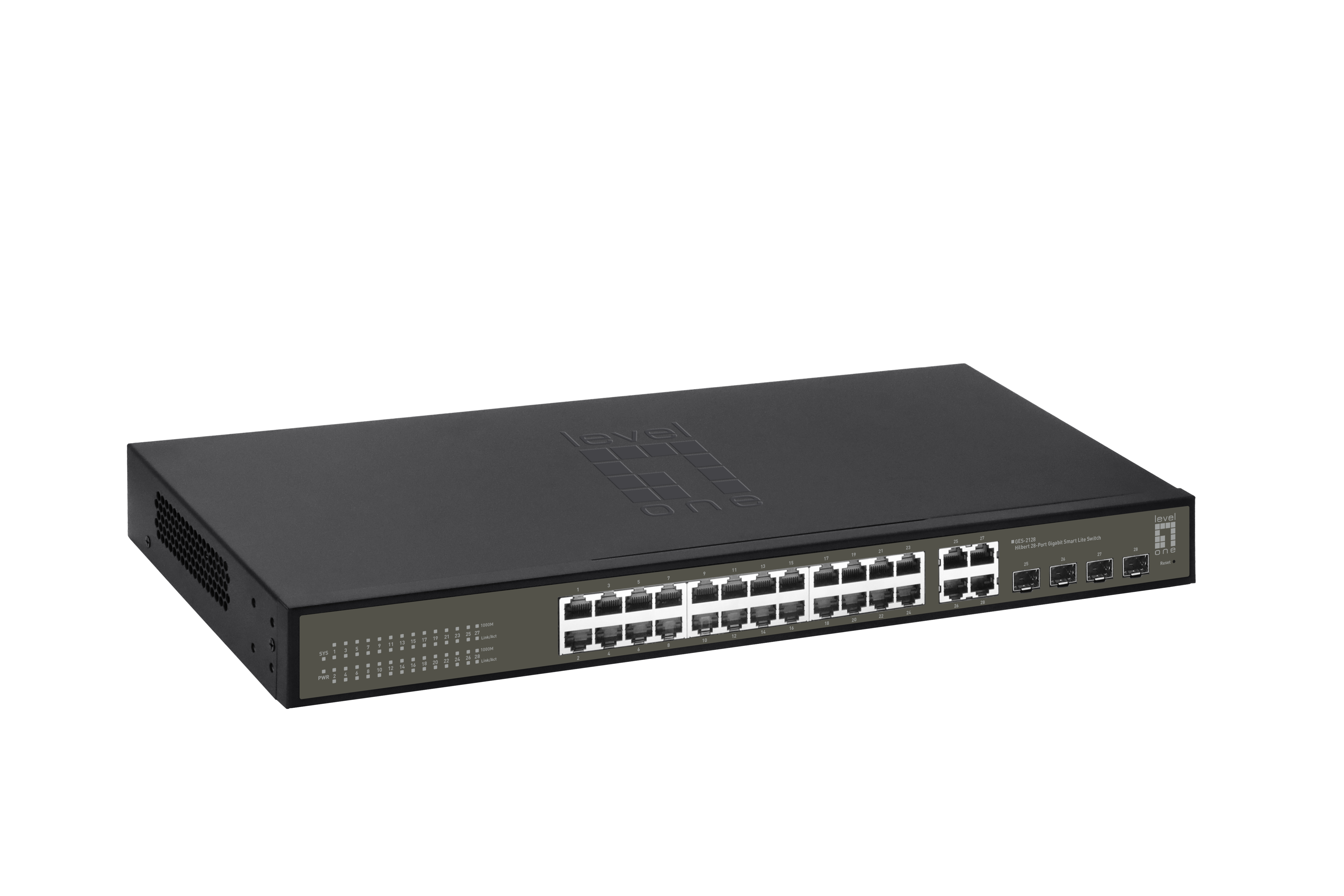 LevelOne Switch 24xGE/4xSFP/RJ45 Combo 19 Hilbert SL schw.