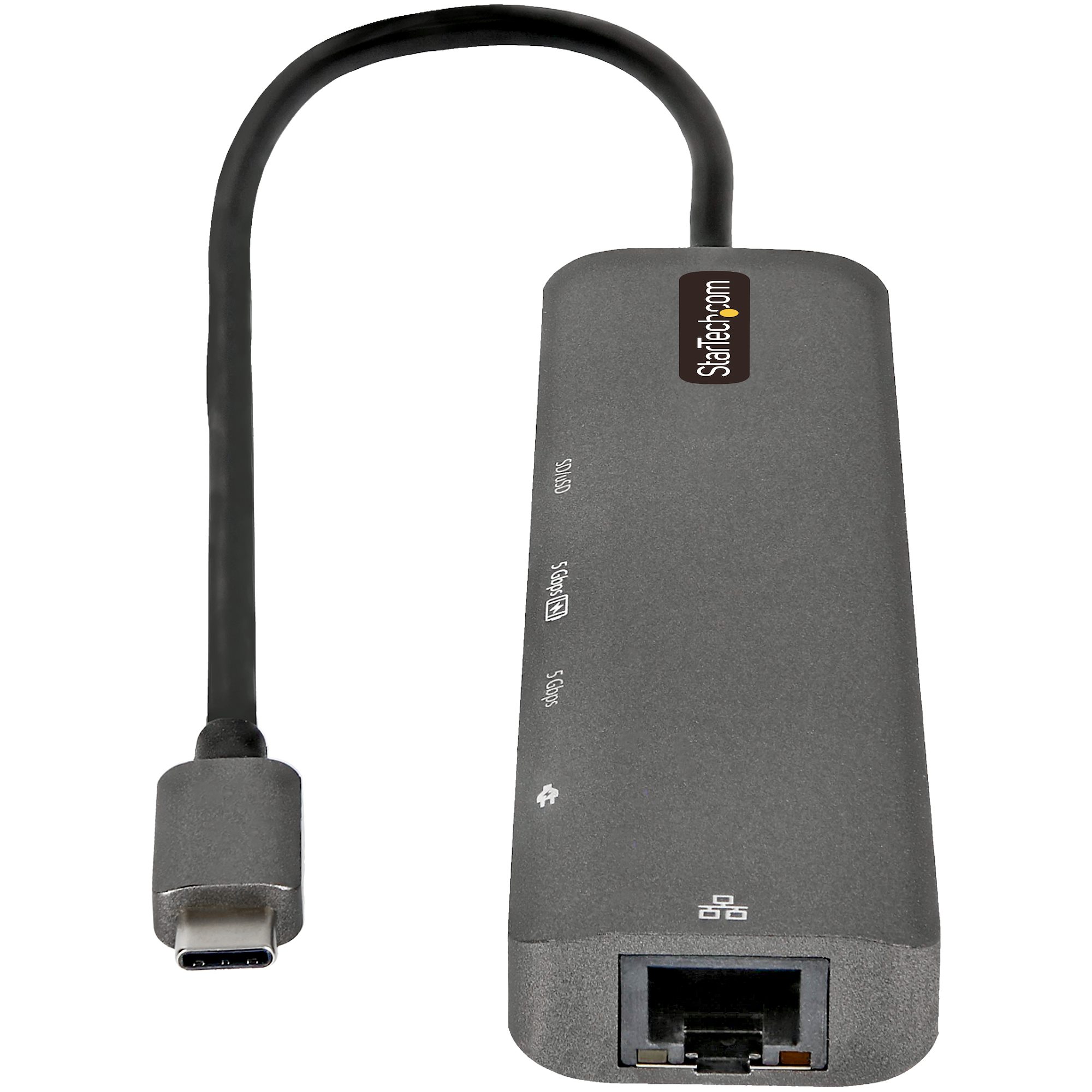 STARTECH.COM USB-C Multiport Adapter USB-C to 4K 60Hz HDMI 2.0 100W PD Pass-through SD GbE USB-C Mini Dock 30cm cable