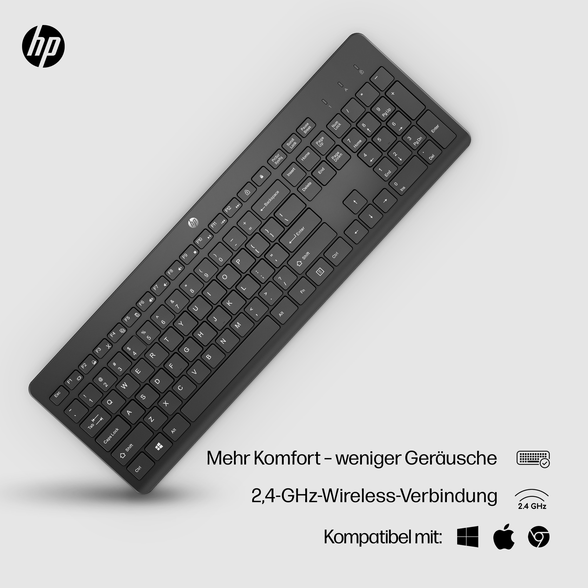 HP 230 Wireless Keyboard Black GR tastatur kabellos(P)
