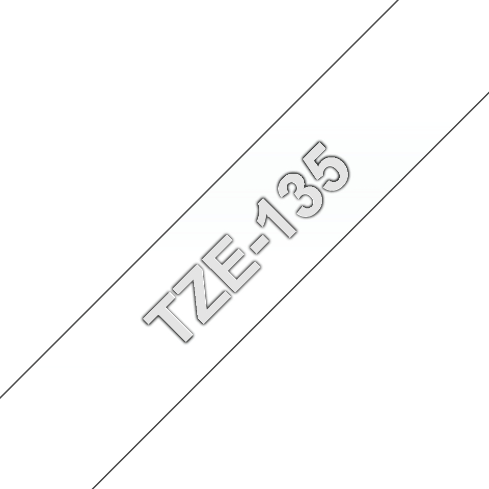 TZE-135 LAMINATED TAPE 12MM 8M WHITE ON CLEAR