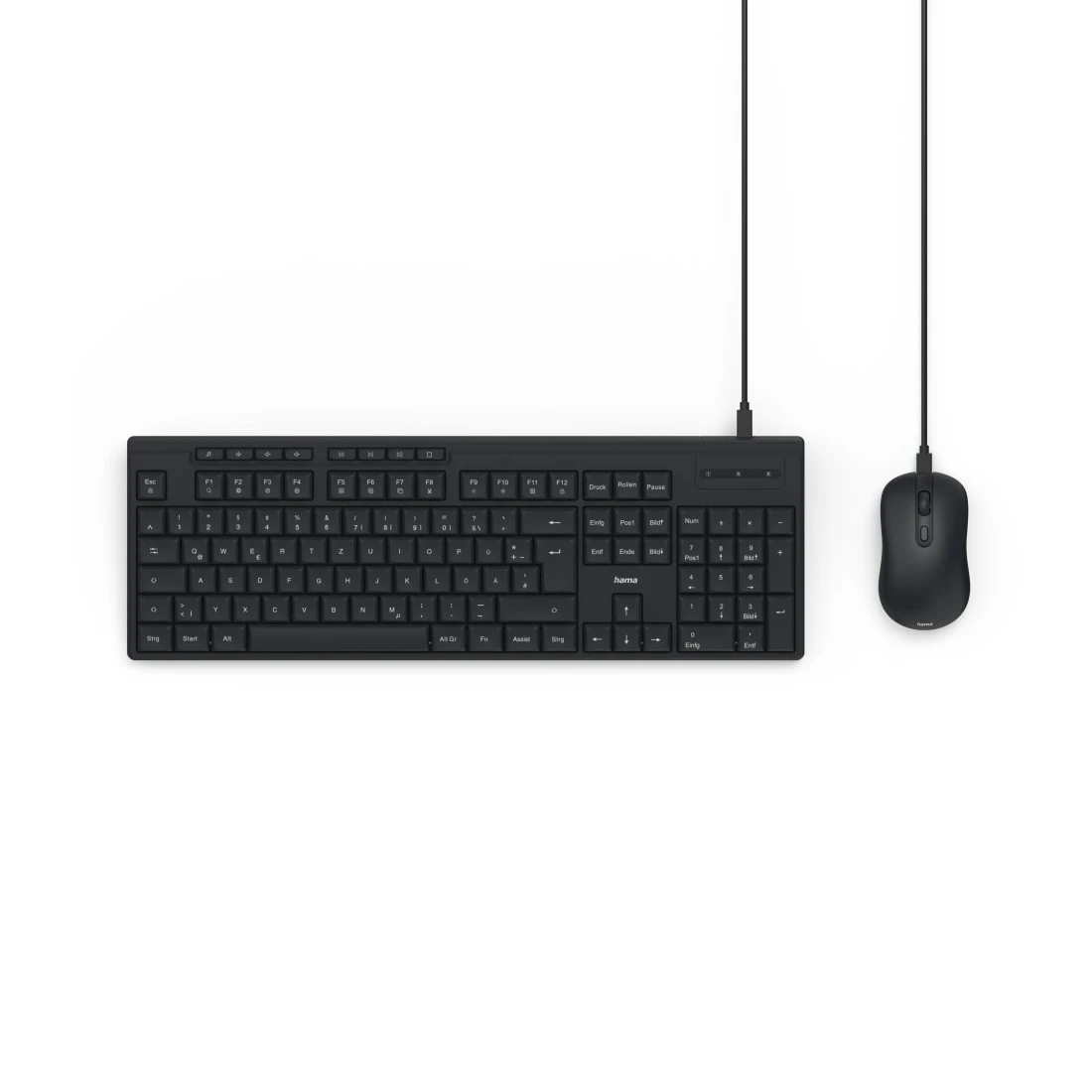 hama CKM-200 Tastatur-Maus-Set kabelgebunden schwarz