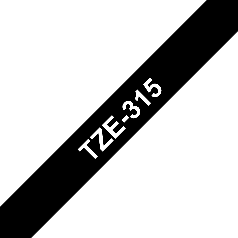 brother Schriftband TZe-315 TZE315, 6 mm, weiß auf schwarz, 1 St.