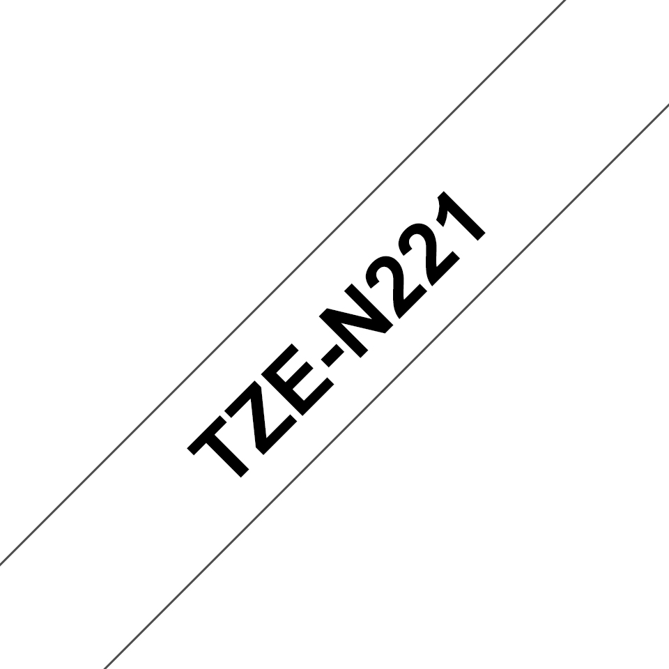 TZE-N221 NON-LAMINATED TAPE 9MM 8M BLACK ON WHITE