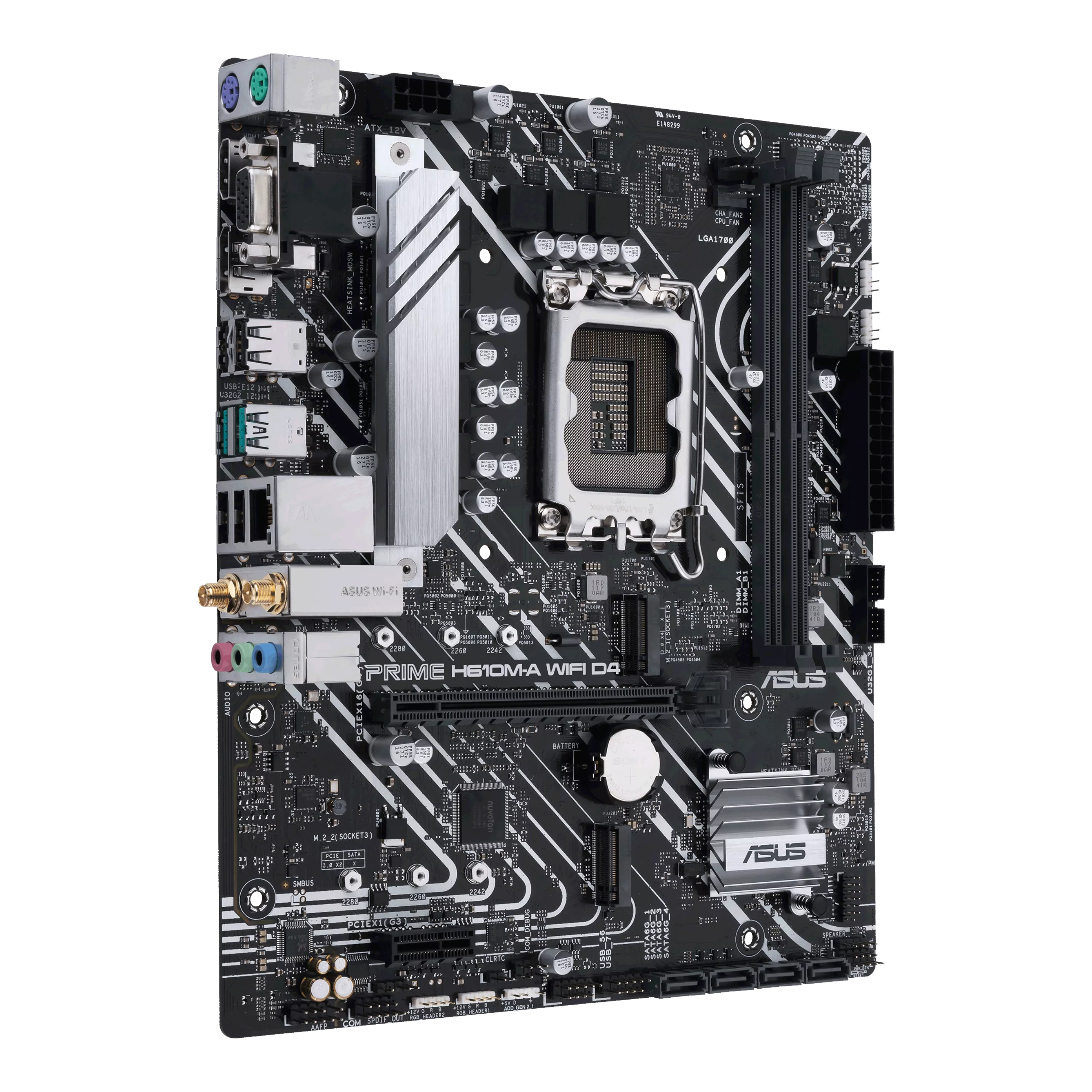 ASUS PRIME H610M-A WIFI D4 Intel H610 LGA 1700 2DDR4 1xPCIe 4.0 x16 2xM.2 4xSATA 6Gb/s 4xUSB 3.2 microATX MB