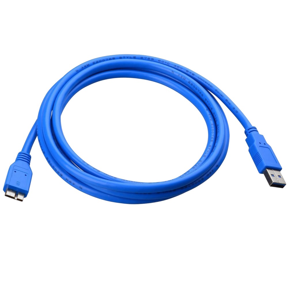 TECHLY USB3.0 Anschlusskabel blau 2m Stecker Typ A auf Stecker Typ Micro B