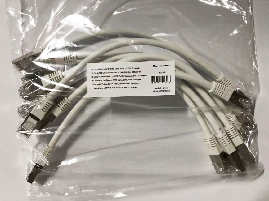 Equip Patchkabel Cat6A 10x S/FTP 2xRJ45 0.25m weiß Plat