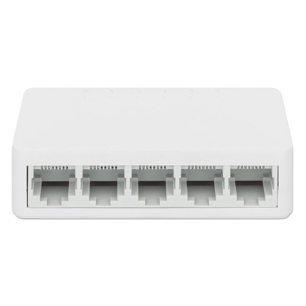 MANHATTAN 5-Port Fast Ethernet Switch Kunststoffgehaeuse verbindet 5 Netzwerkgeraete bei 10 oder 100 Mbits Plug and Play-Installatio