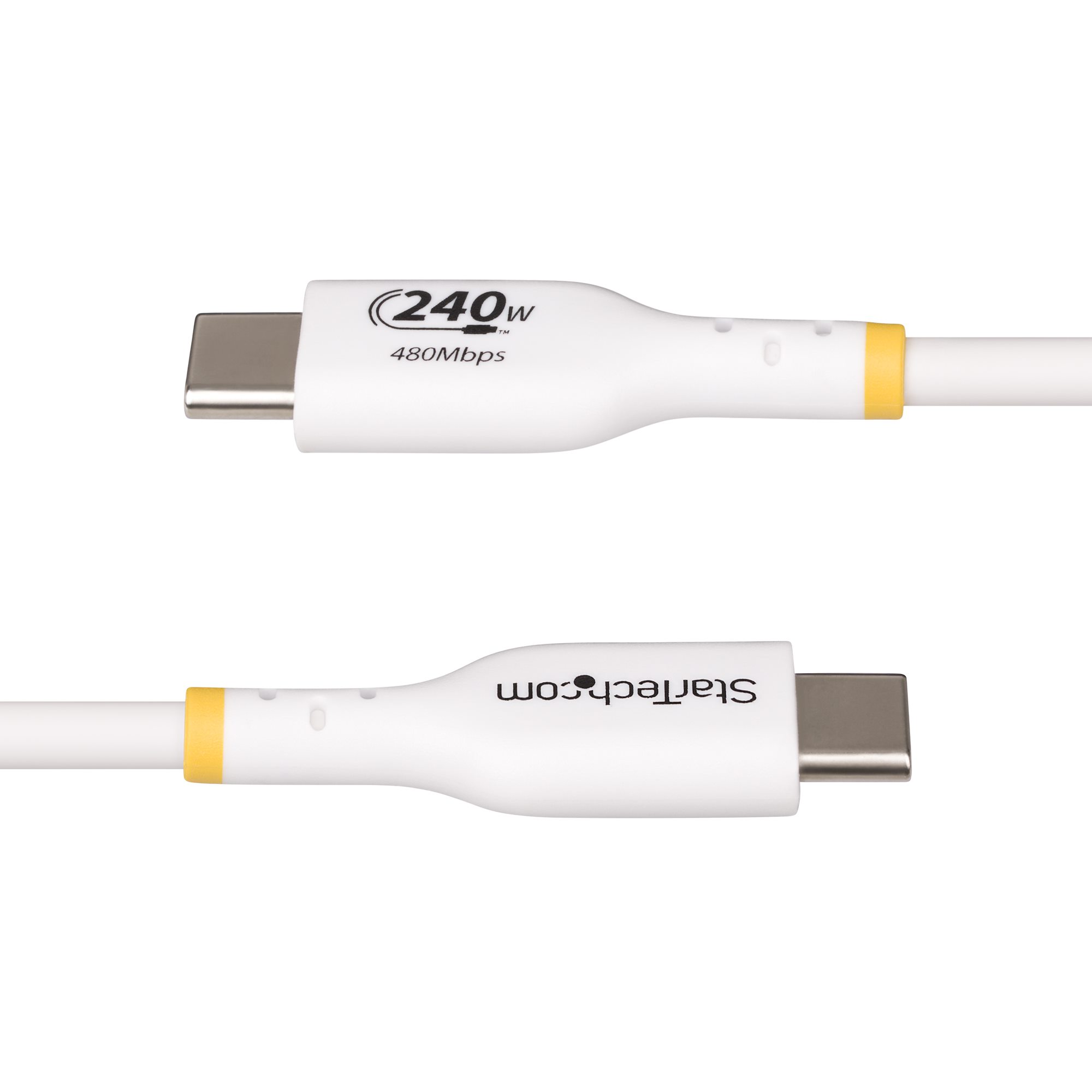 STARTECH.COM 2m Weisses USB-C Ladekabel USB-IF zertifiziert USB C Schnellladekabel 240W PD EPR USB C 2.0 Laptop-Ladekabel