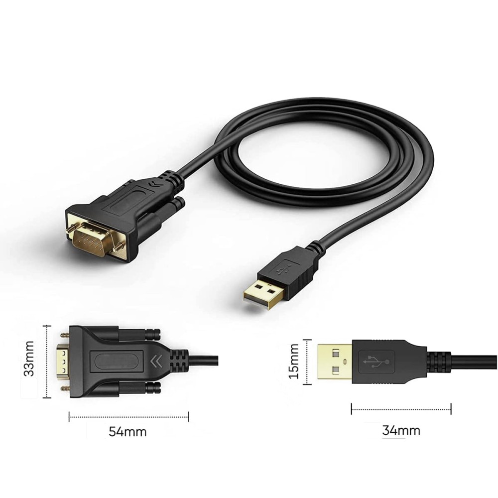 TECHLY USB Seriell Konverter RS 232 zum Anschluss eines seriellen Geraets an den USB Port BLISTER verpackt 1.5 Meter