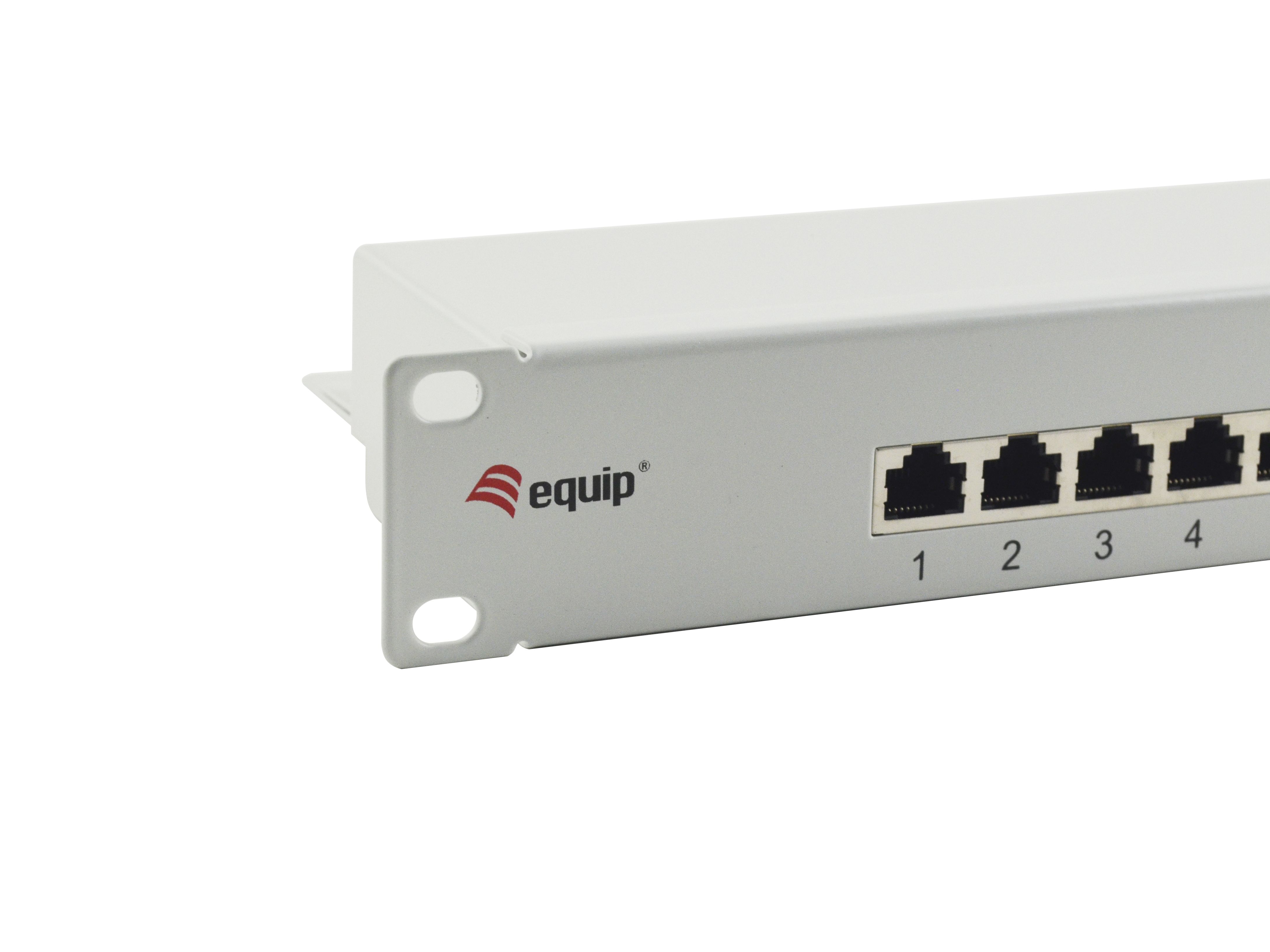 Equip 19 Patchpanel 16xRJ45 Cat6 FTP 1U 250MHz RAL7035