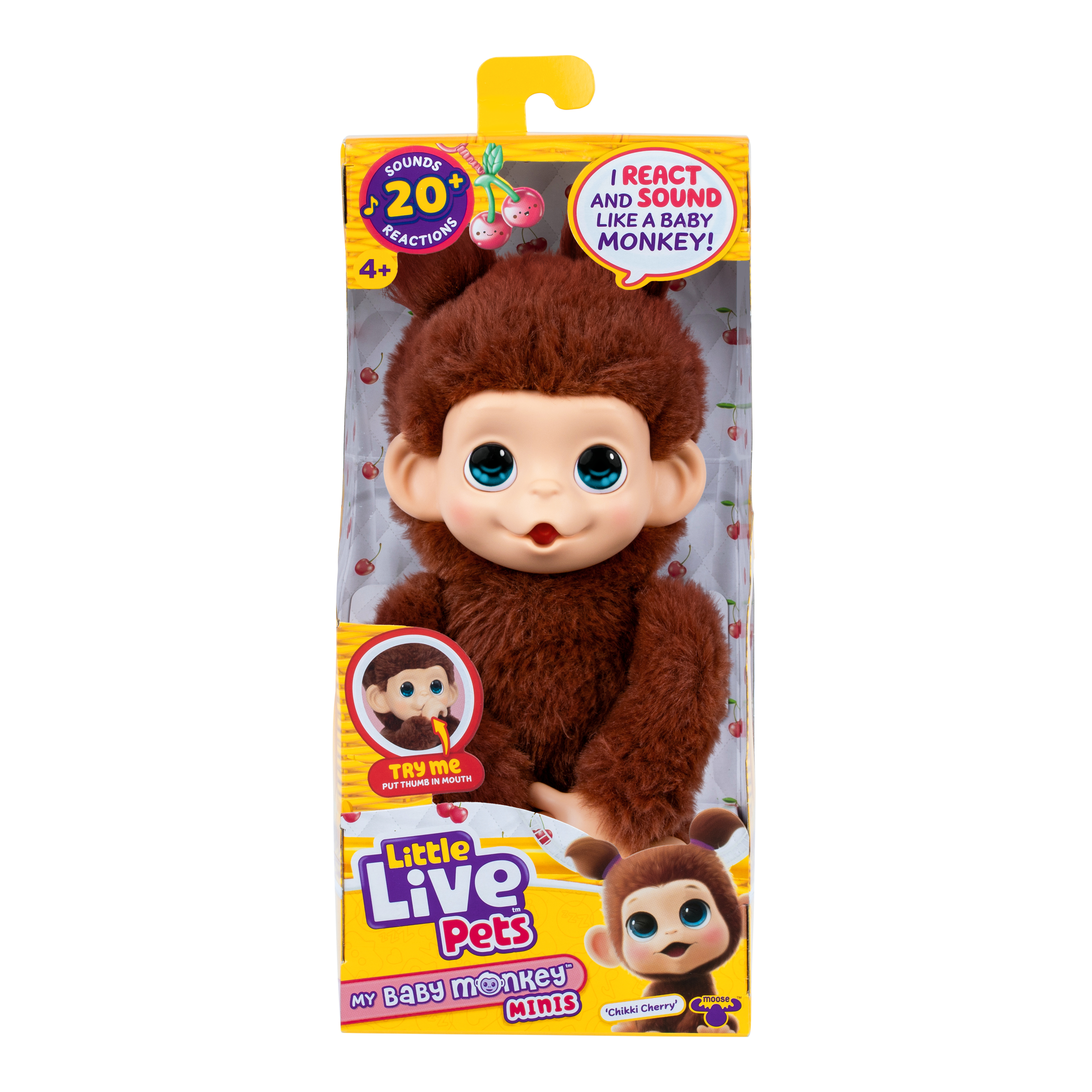 Little Live Pets - My Baby Monkey Minis Brown Cherri, Kuscheltier