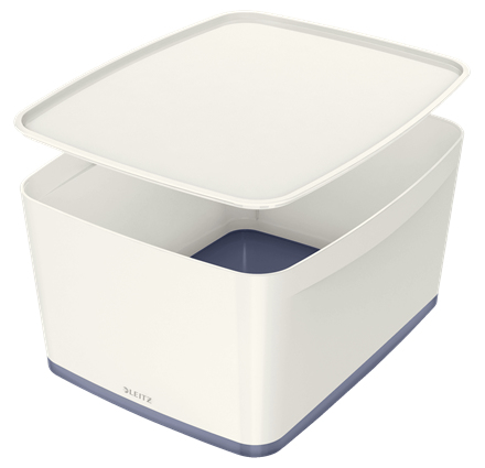LEITZ MyBox Aufbewahrungsbox 18,0 l perlweiß/grau 38,5 x 31,8 x 19,8 cm, 1 St.