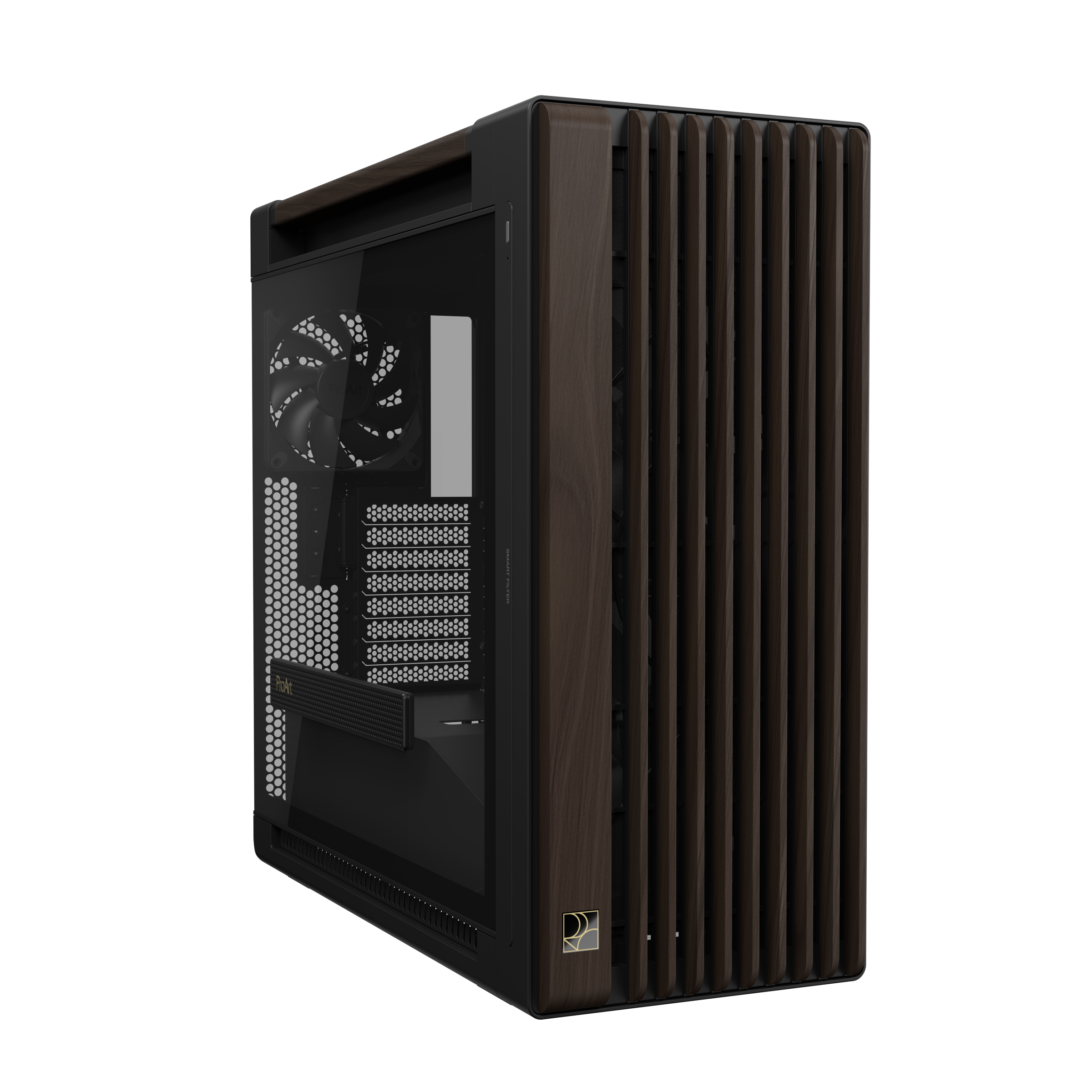 PROART PA602 WALNUT WOOD TG PWM MODERN BLACK, Tower-Gehäuse