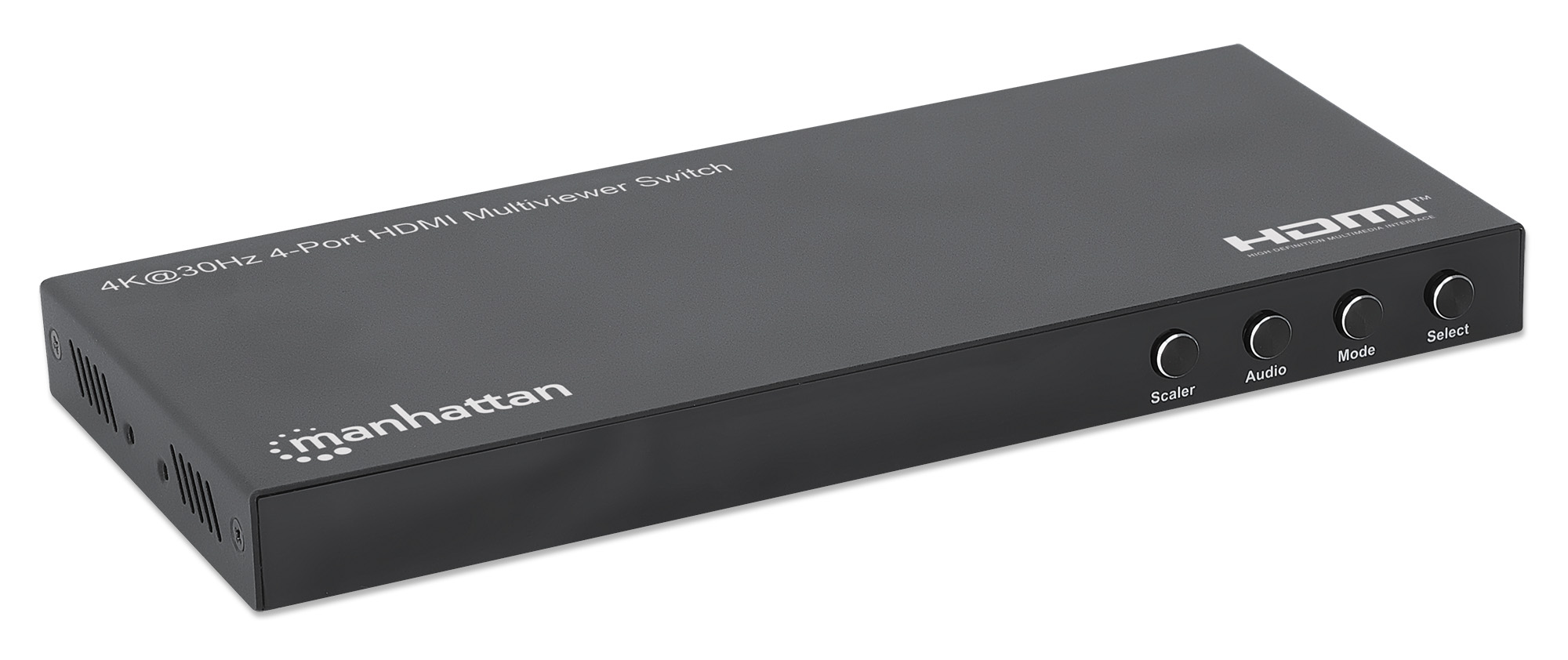 MANHATTAN 4K30Hz 4-Port HDMI Multiviewer Switch bis zu vier Eingangsquellen auf einen Bildschirm 4x1 Klinke und Toslink-Audio