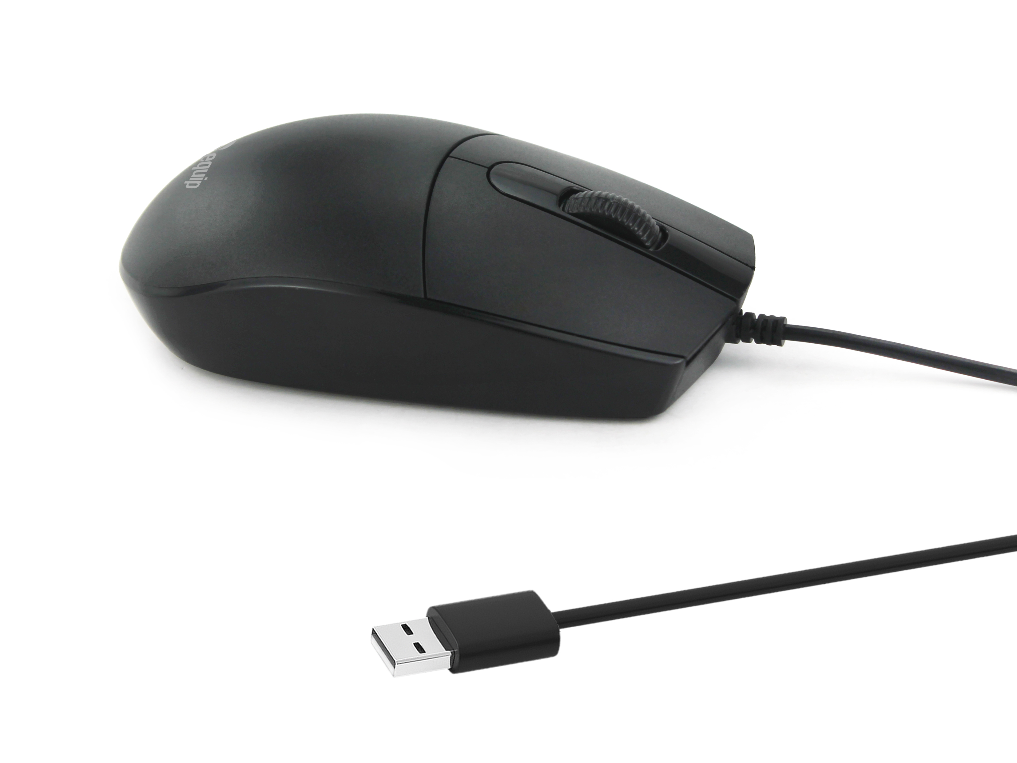 Equip Silent-Maus USB-A Stecker L+R 1.50m schwarz