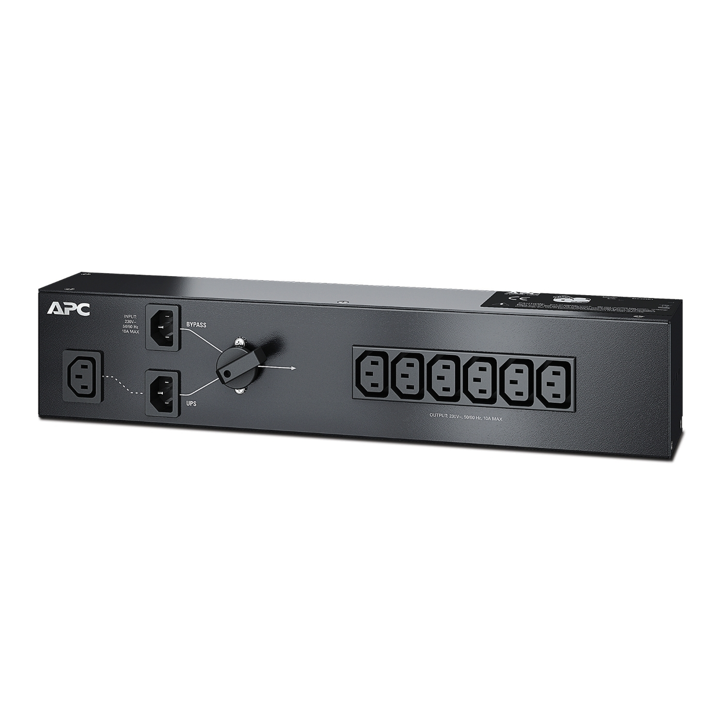 APC Service Bypass Panel Rack AC 230V 1500VA input IEC 60320 C14 output connectors 7 2U Black