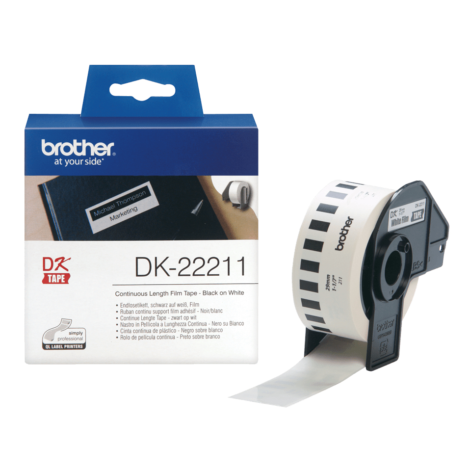 DK CONTINUOUS LABELS WHITE F/ QL-500/550 FILM 15.24M 29MM