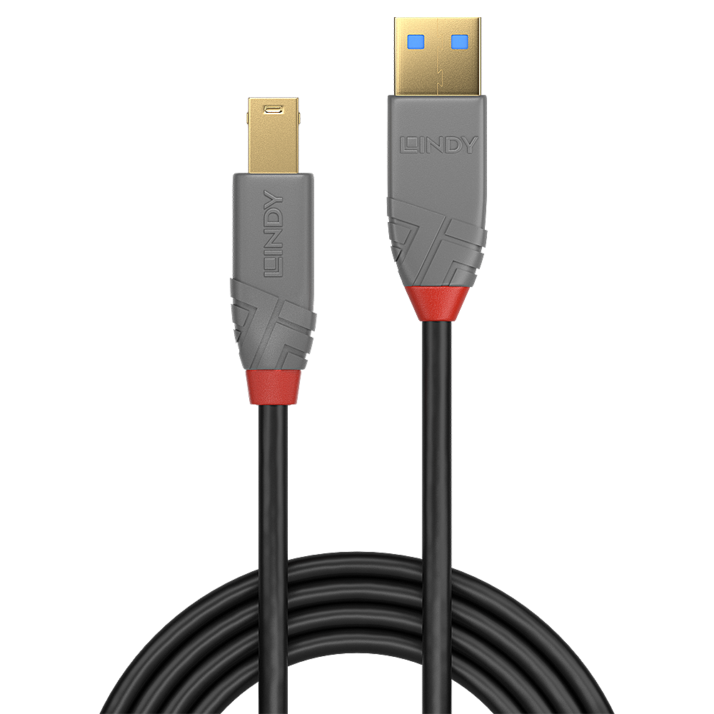 LINDY USB 3.0 Kabel Typ A/B Anthra Line M/M 0.5m