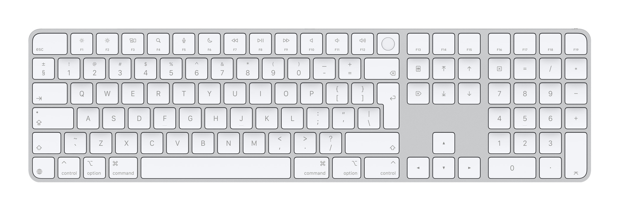 MAGIC KEYBOARD WITH TOUCH ID NUM KEY MAC SILIC INT EN WH KEY
