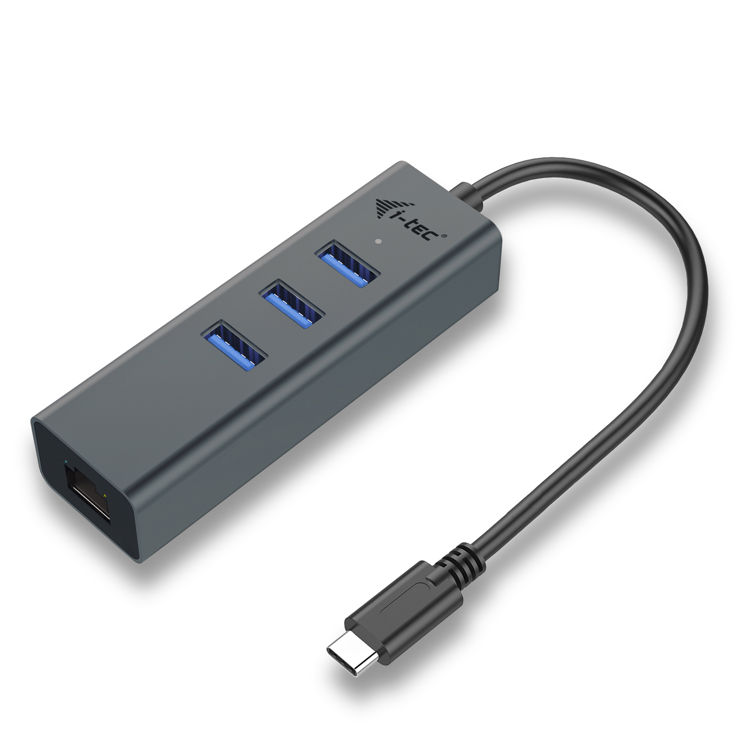 I-TEC USB-C 3-PORT HUB + GLAN 3X USB 3.0 SPACE GREY TB3 COMP.