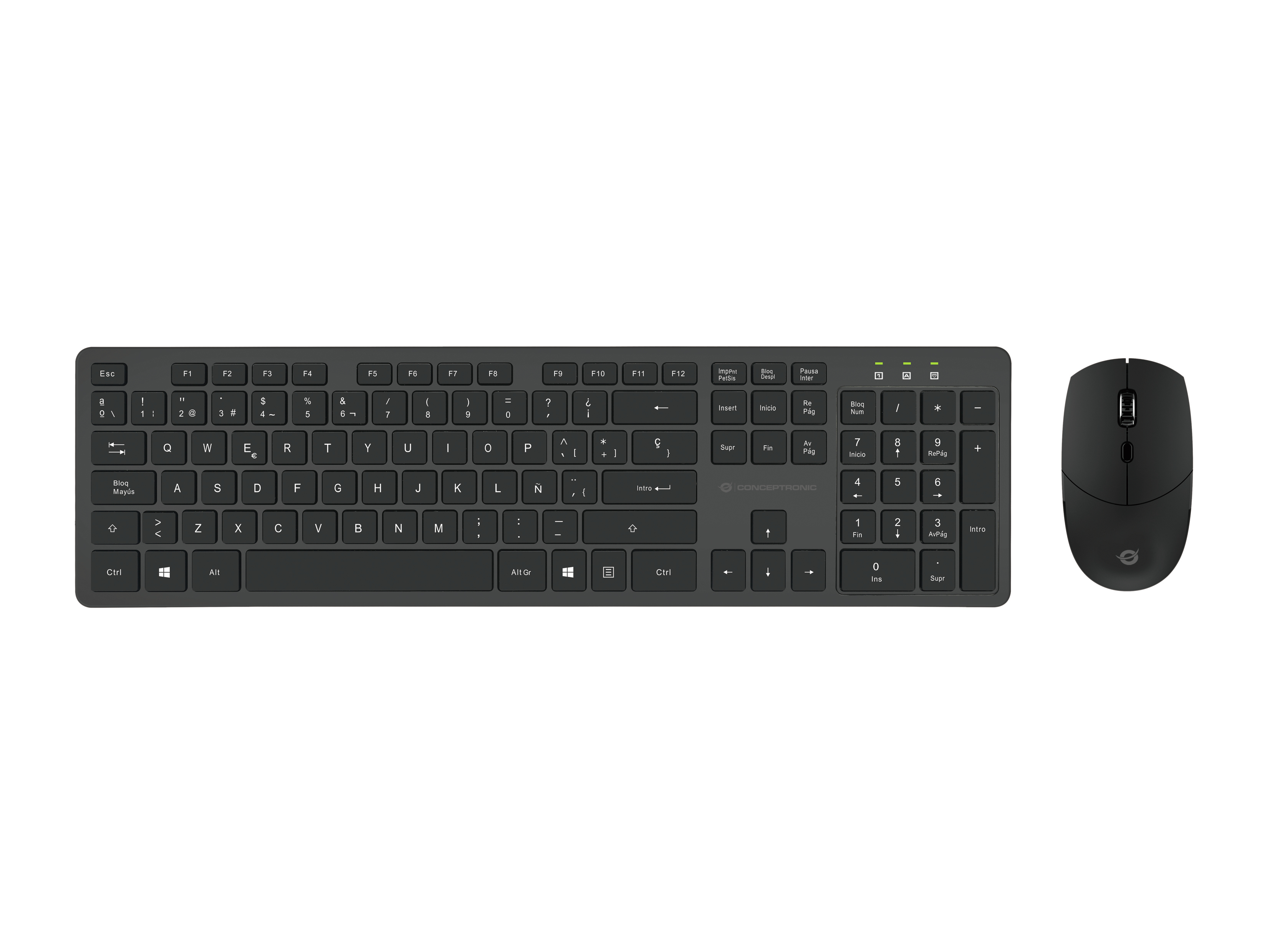 CONCEPTRONIC Wireless Tastatur +Maus Layout ES schwarz