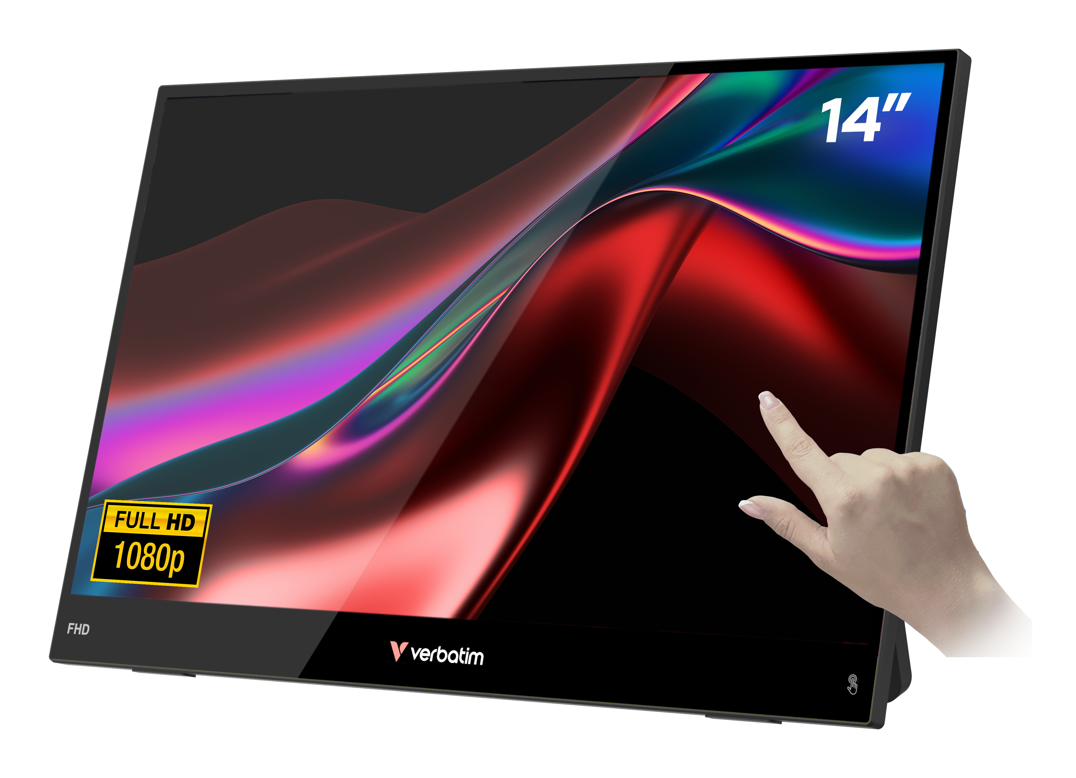 Verbatim Portable 14 FHD Touch Monitor LIGHT Schwarz 35,6 cm (14) LCD 1920 x 1080 Pixel