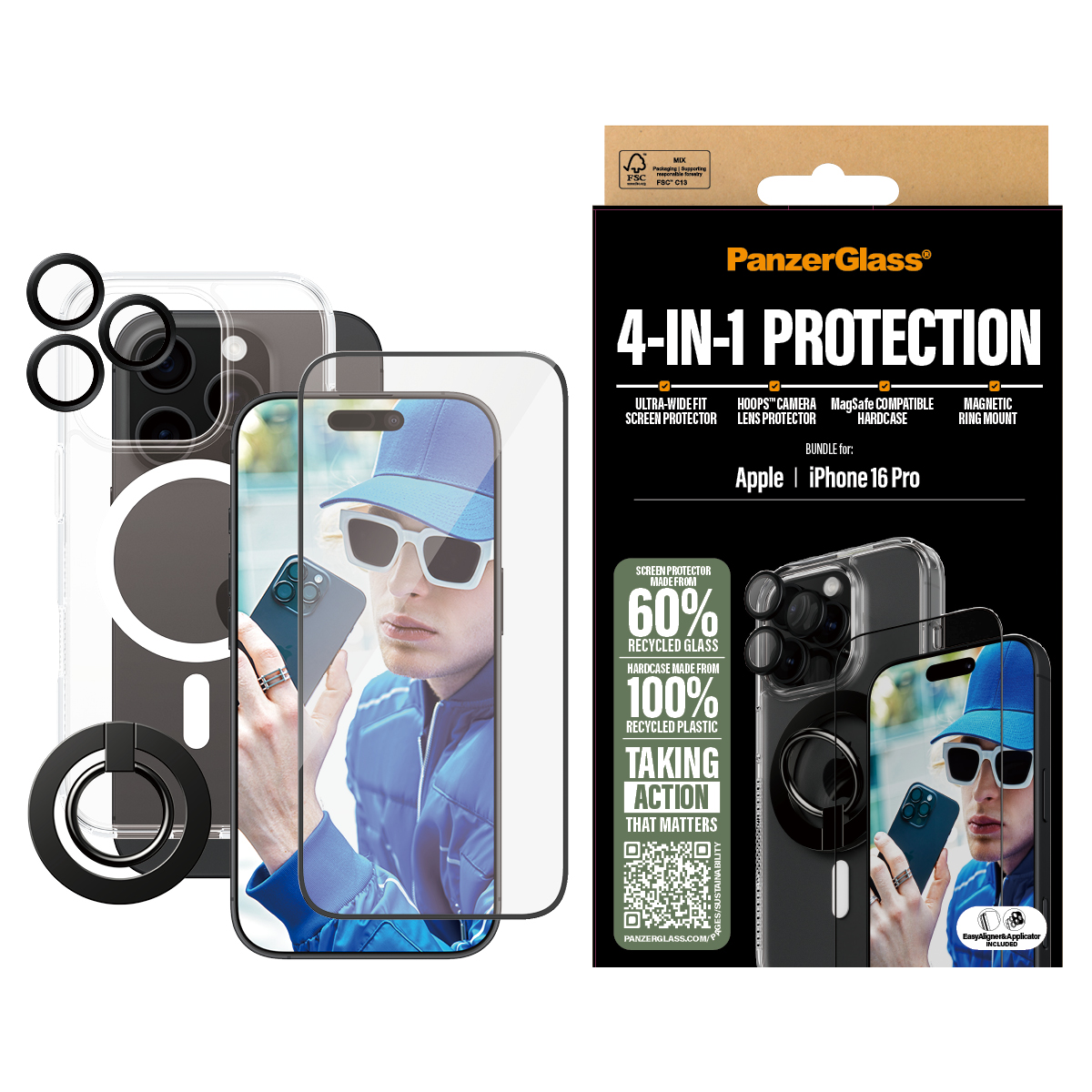 PANZERGLASS 4-IN-1 PROTECTION BUNDLE IPHONE 16 6.3INCH PRO