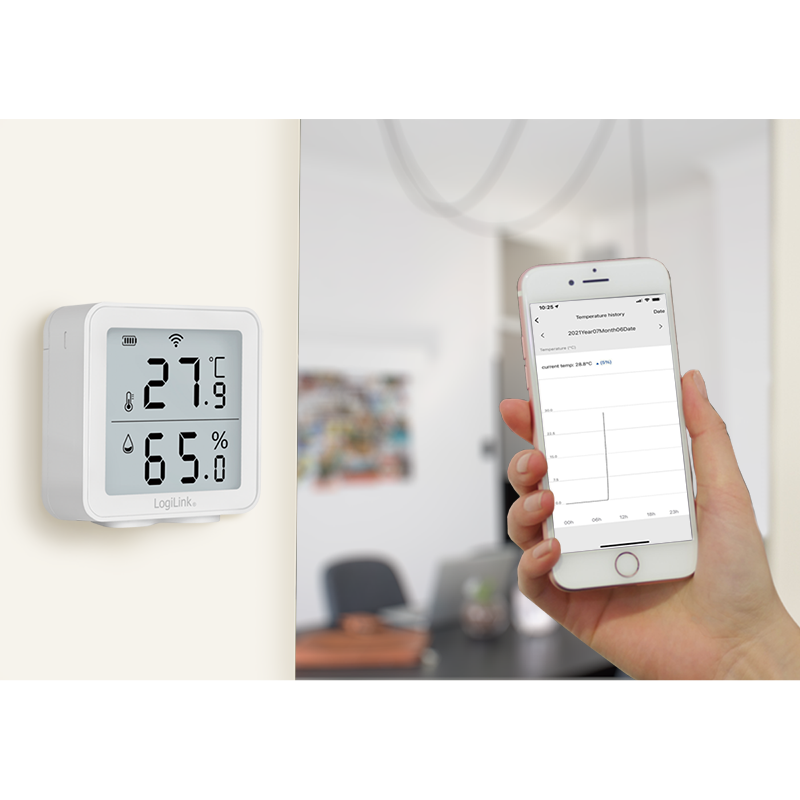 Logilink Wi-Fi Smart Thermo-Hygrometer, Tuya kompatibel