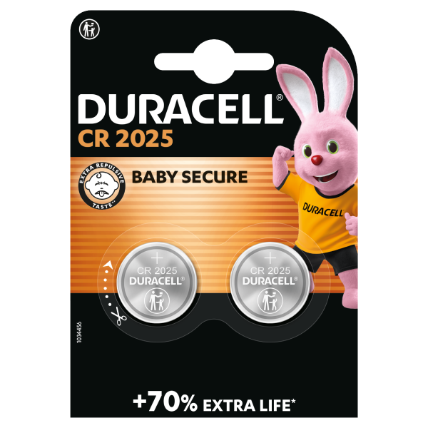 Duracell Batterie Knopfzelle CR2025 3.0V Lithium 2St.
