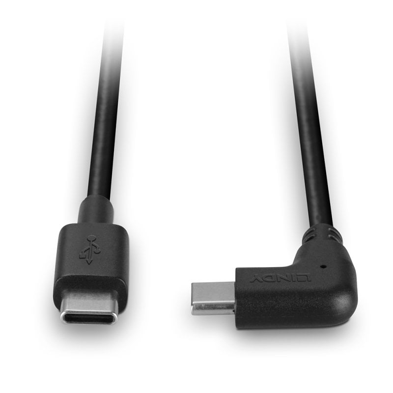LINDY USB 2.0 Typ C Kabel, 90° gewinkelt 1m
