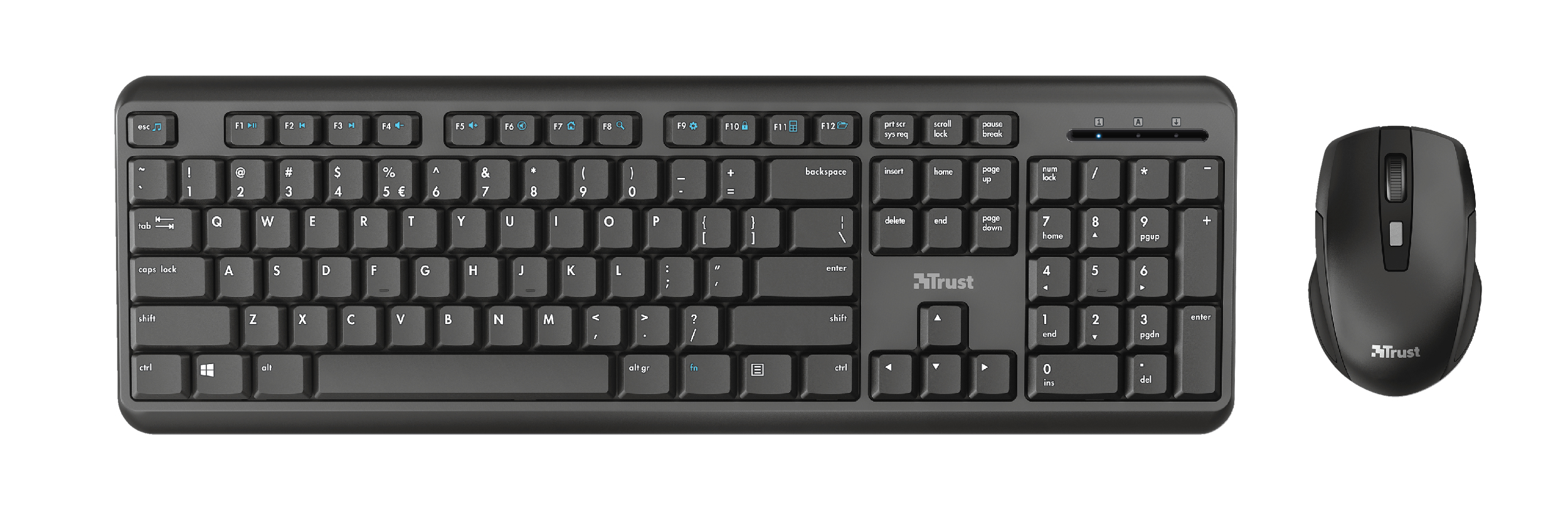 Keyboard & Mouse Trust Wireless Combo TKM-350 black (DE) (24011)