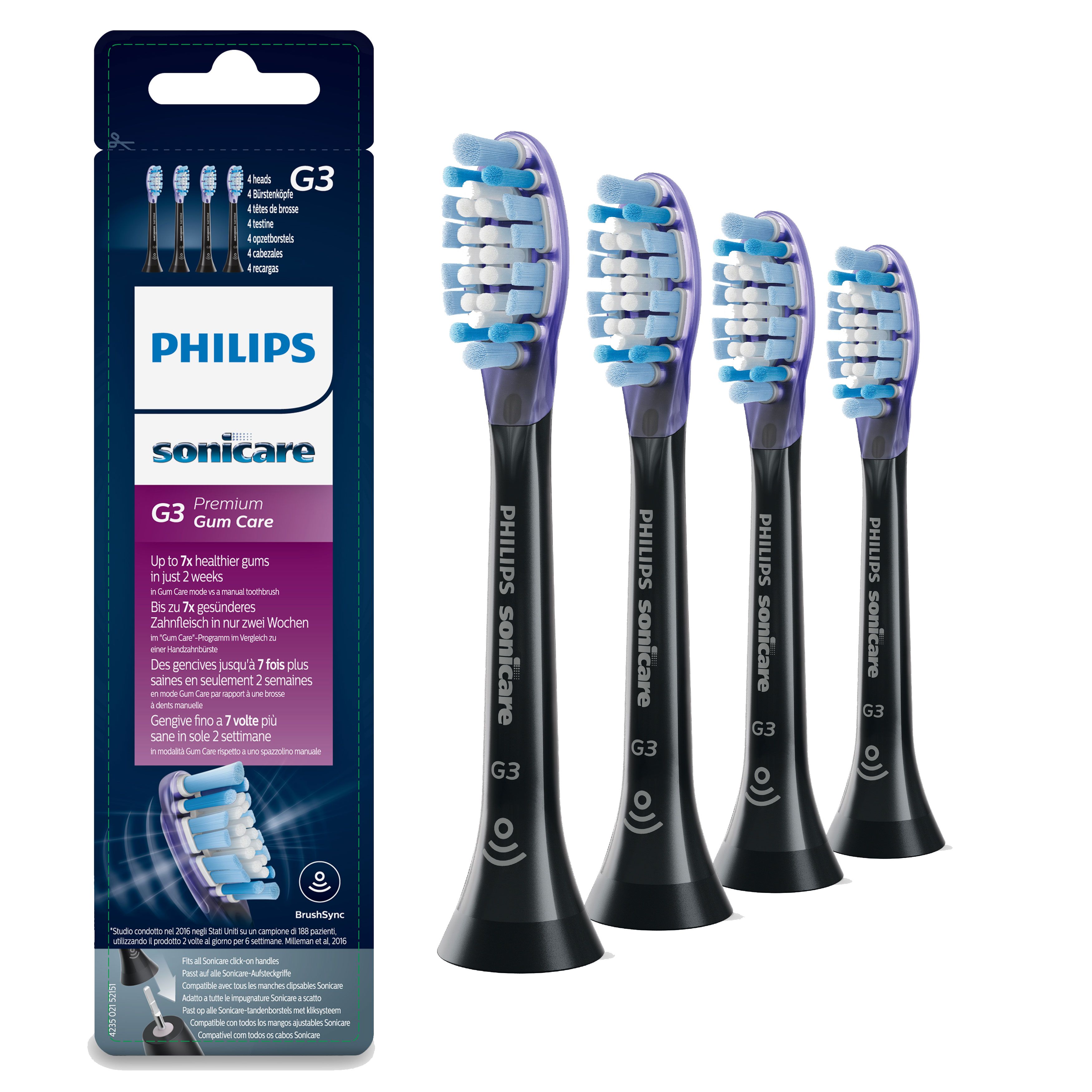 Sonicare HX9054/33 G3 Premium Gum Care 4er, Aufsteckbürste