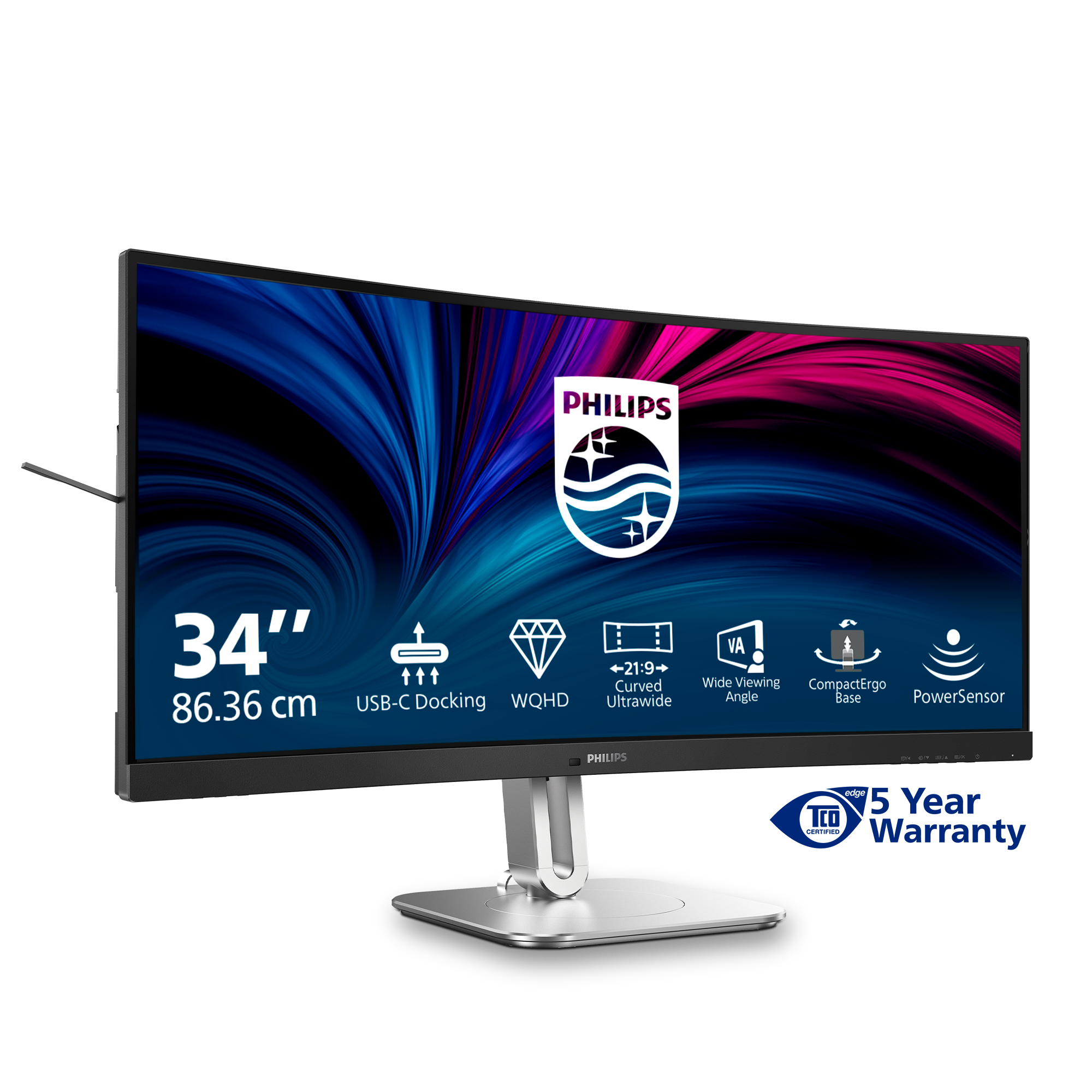 Philips 86,4cm (34,0) 34B2U5600C 21:09 HDMI+DP+USB-C grey