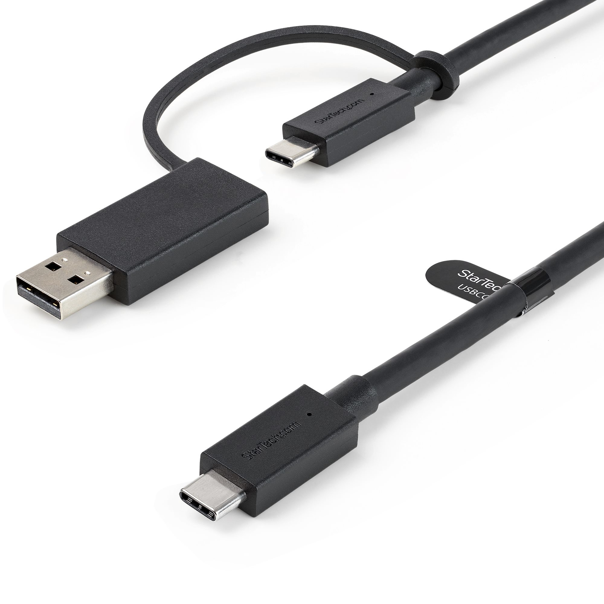 STARTECH.COM 3ft/1m USB-C Cable with USB-A Adapter - 2-in-1 USB C Cable 10Gbps/PD3.0 with USB-A 5Gbps Dongle for Hybrid Dock