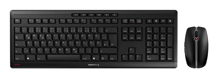 CHERRY STREAM Desktop Wireless Maus&Tastatur DE schwarz