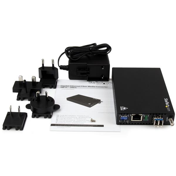 StarTech.com Gigabit Ethernet Medienkonverter Kupfer auf LWL SM LC 20 Km