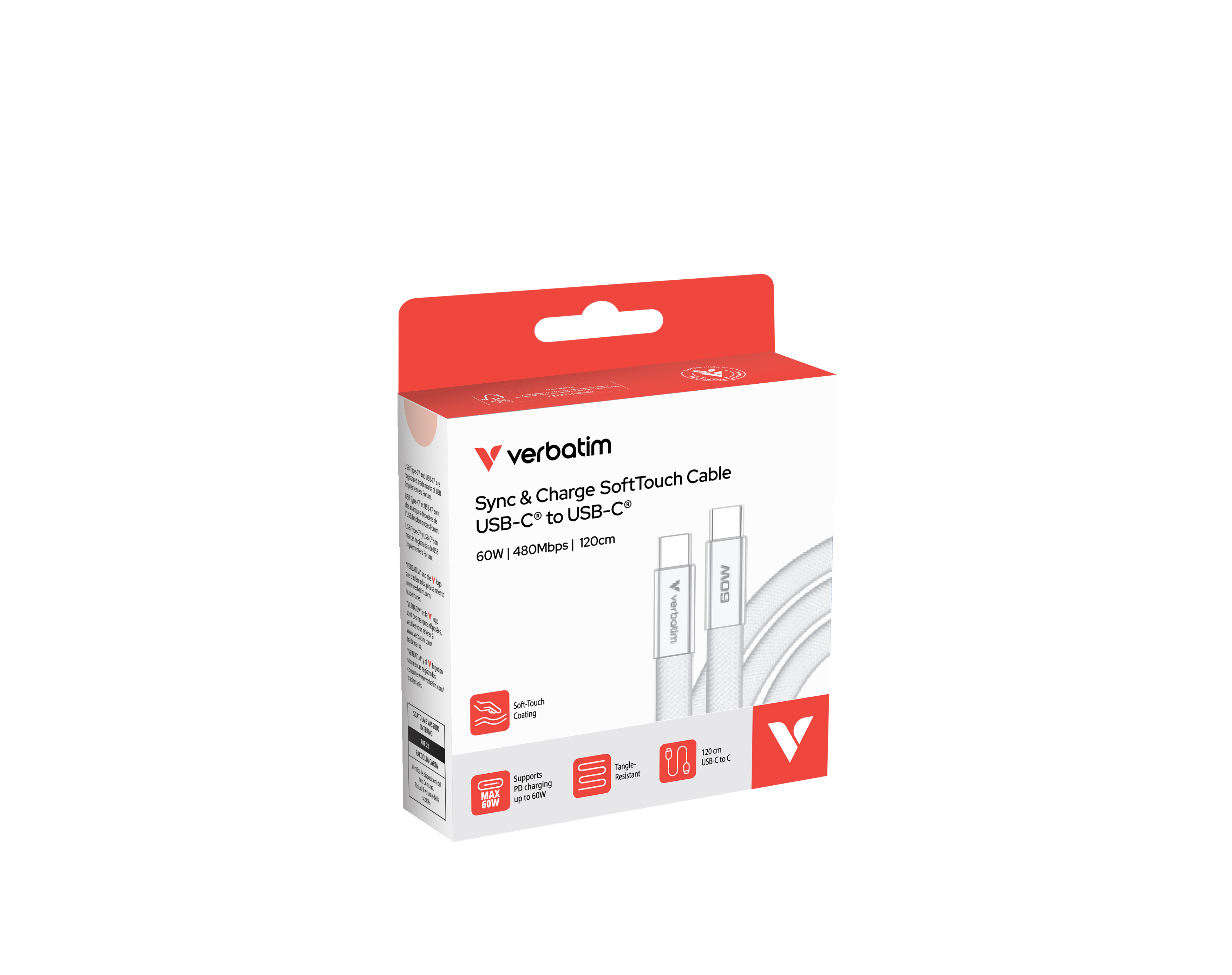 Verbatim Sync & Charge USB-C to USB-C 60W 120cm white