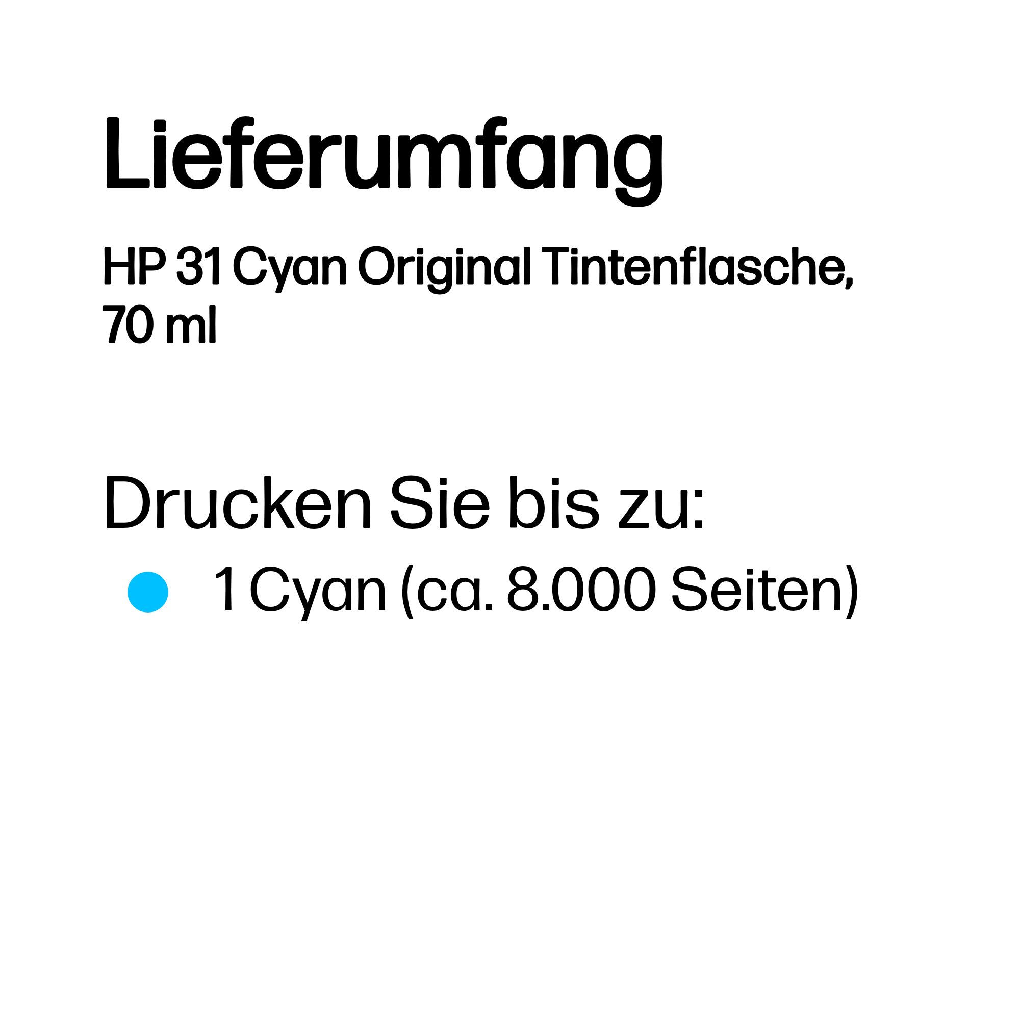 HP 31 Cyan Nachfülltinte 70ml