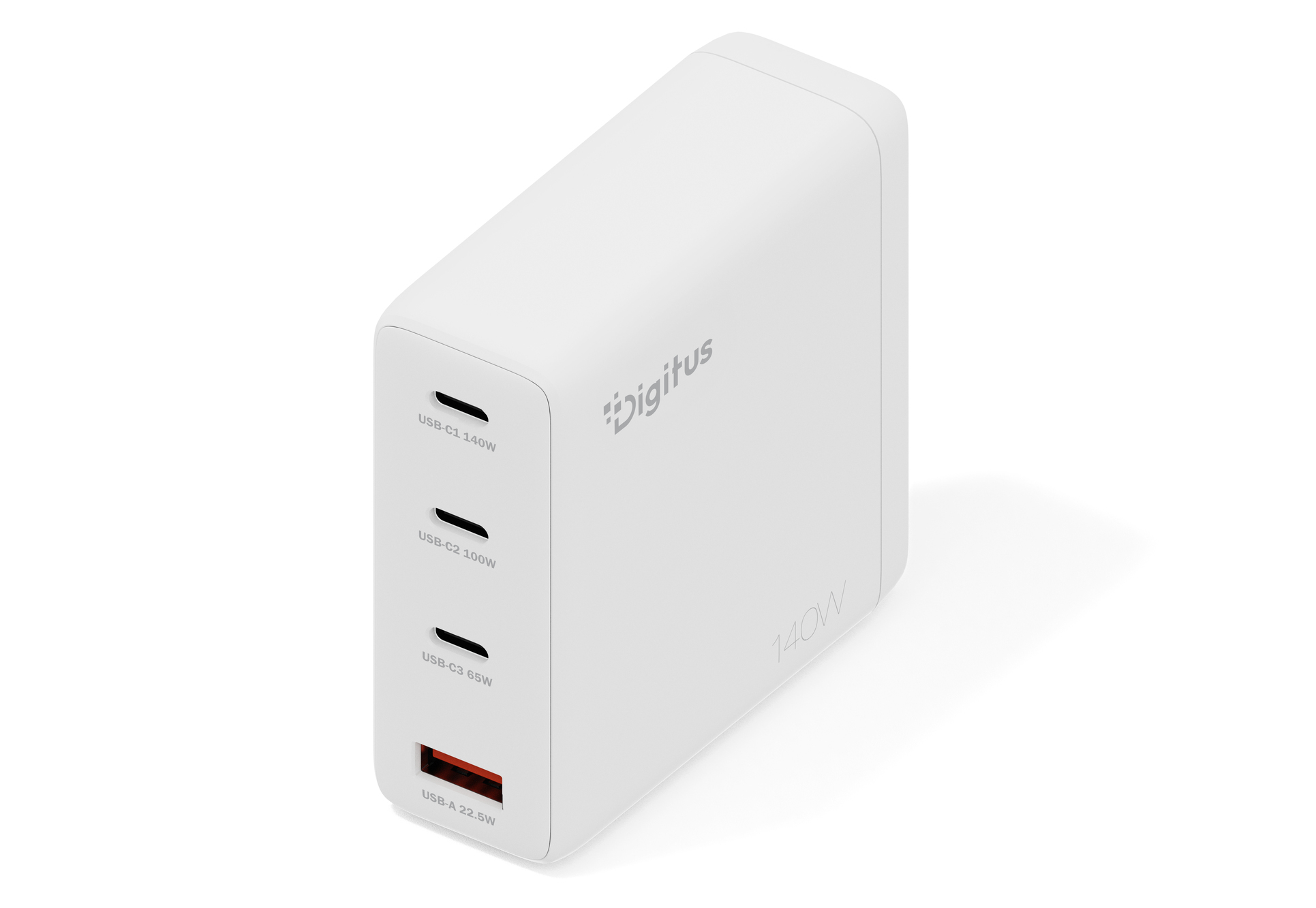 DIGITUS USB-Ladegerät GaN 140W, 3x USB-C, 1x USB-A weiß