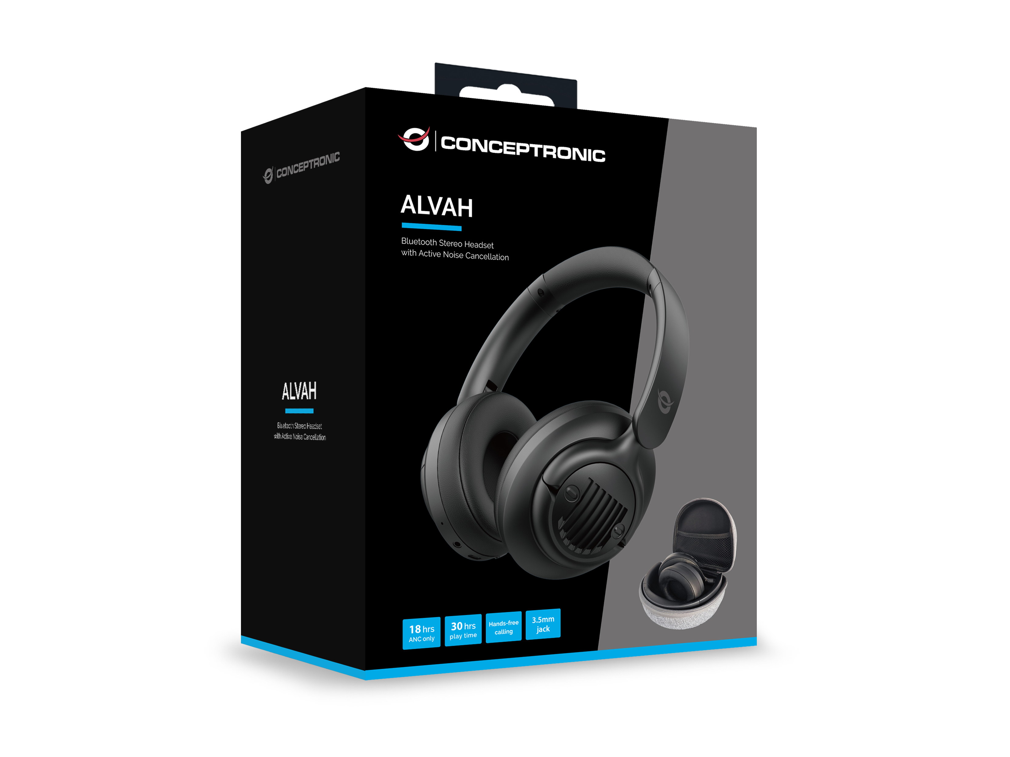 CONCEPTRONIC Headset Stereo WLS BT5.4/Mikro/ANC/+ 30Std sw