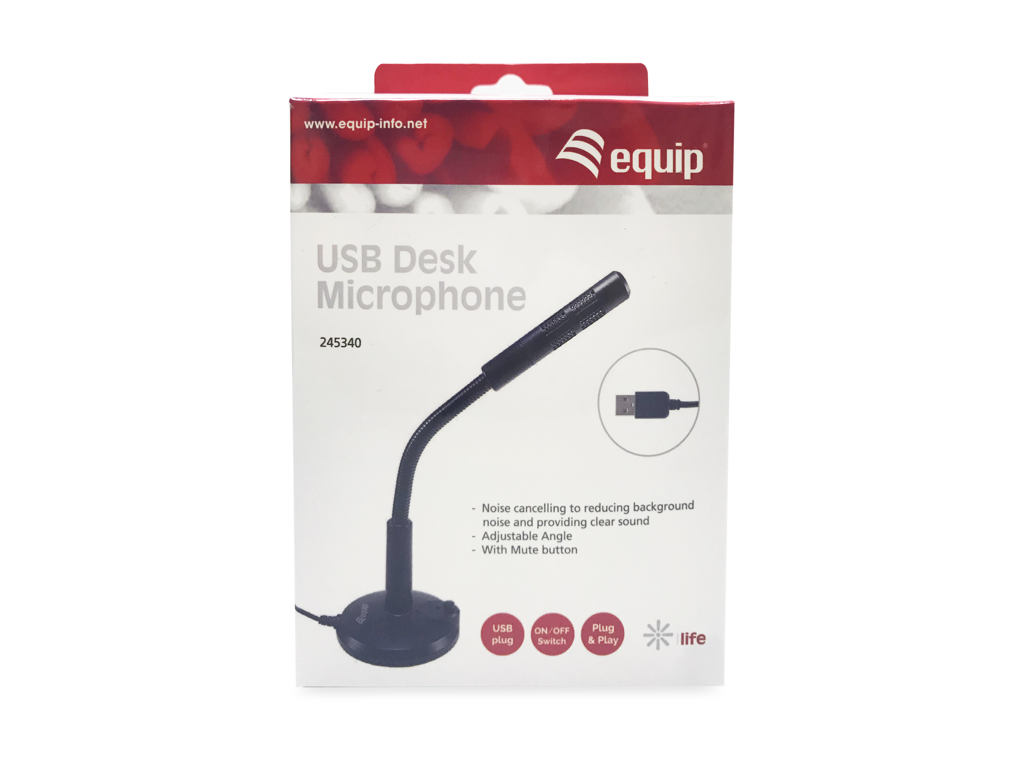 Equip Tischmikrofon USB-A Stecker 1.20m schwarz