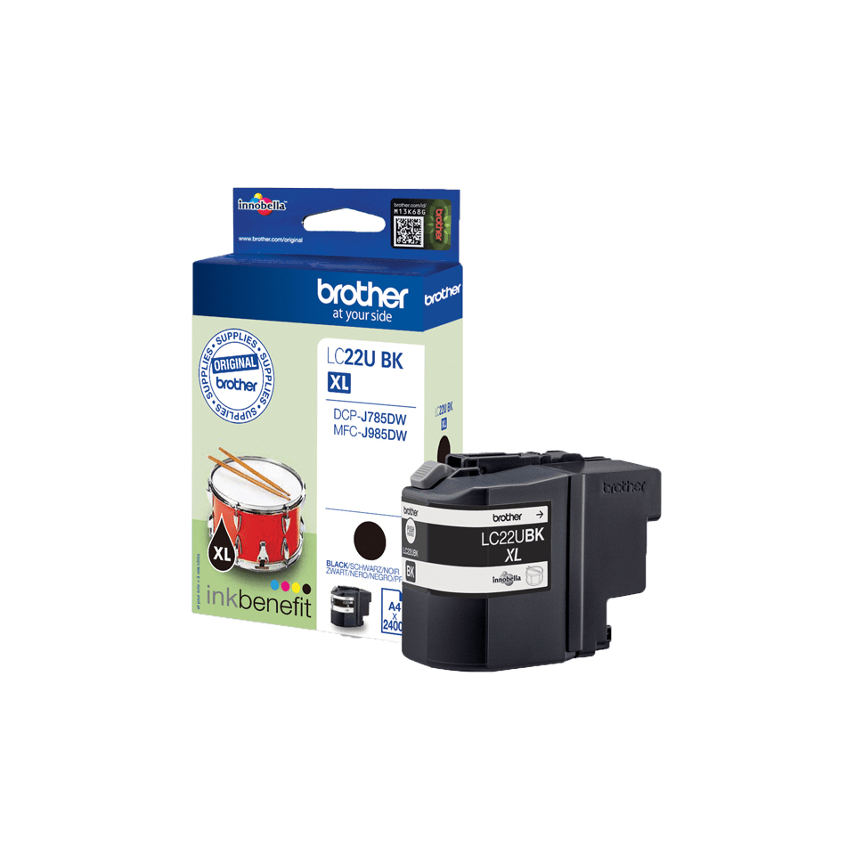 LC-22UBK INK CARTRIDGE BLACK F/MFC-J985DW 2400 PGS STD 24711