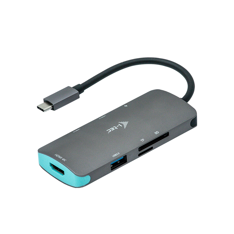 I-TEC USB C Metal Nano Docking Station 1xHDMI 4K 1xSD Kartenleser 1xmicroSD Kartenleser 3xUSB 3.0 Port 1xUSB-C PD kompatible mit TB3
