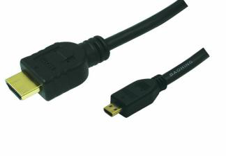 Logilink HDMI-Kabel Ethernet A -> micro D St/St 1.00m bk
